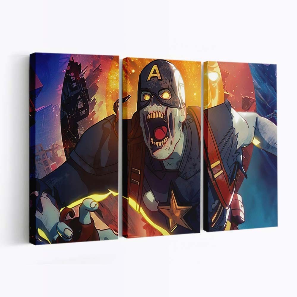 Captain Amerika X Zombie Was wäre wenn Leinwandbild - Marvel Wanddeko