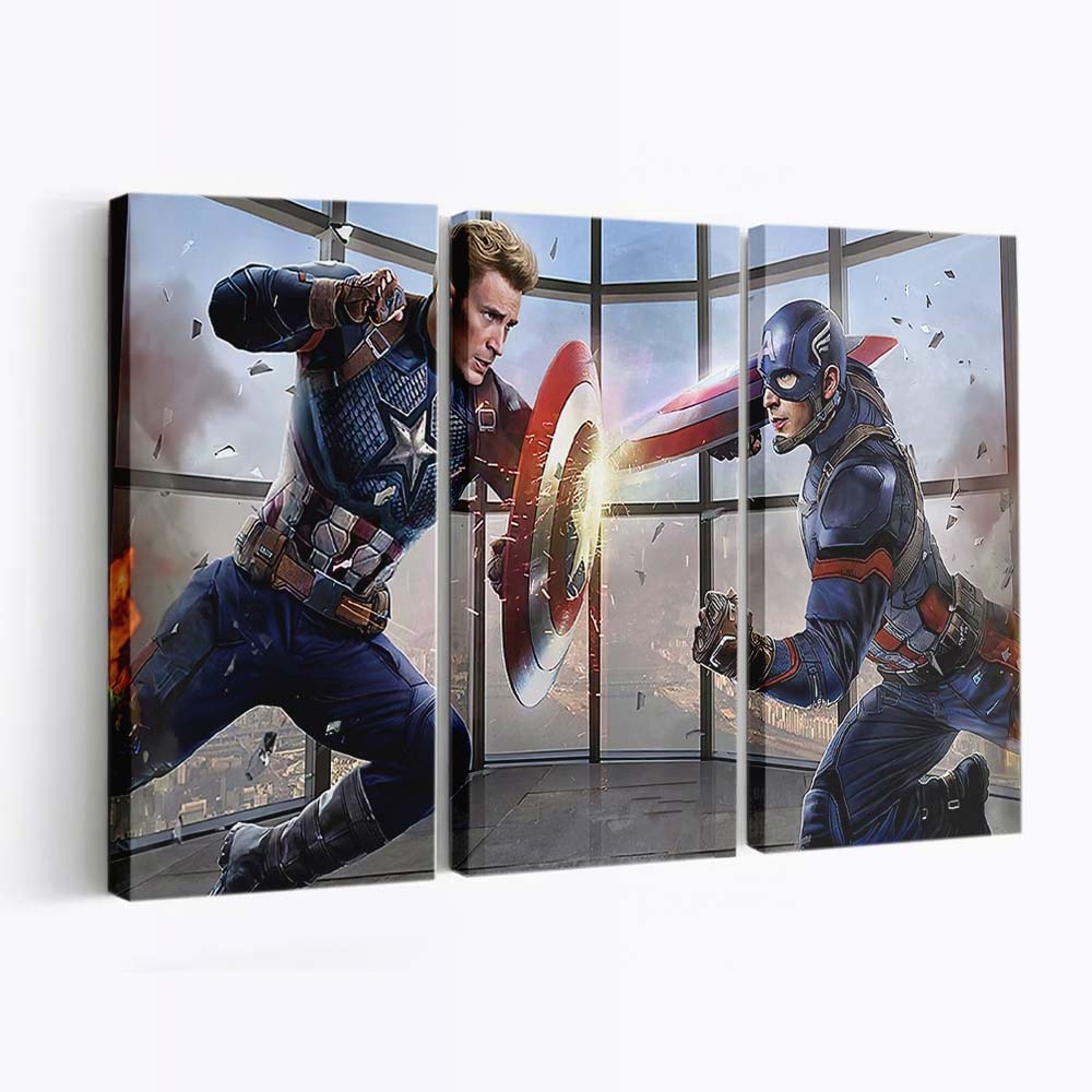 Captain gegen Captain Amerika Leinwandbild - Marvel Wanddeko