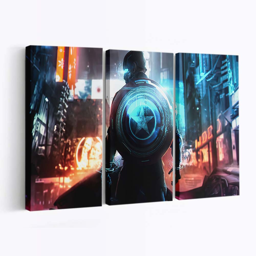 Cyber-Captain Amerika Leinwandbild - Marvel Wanddeko