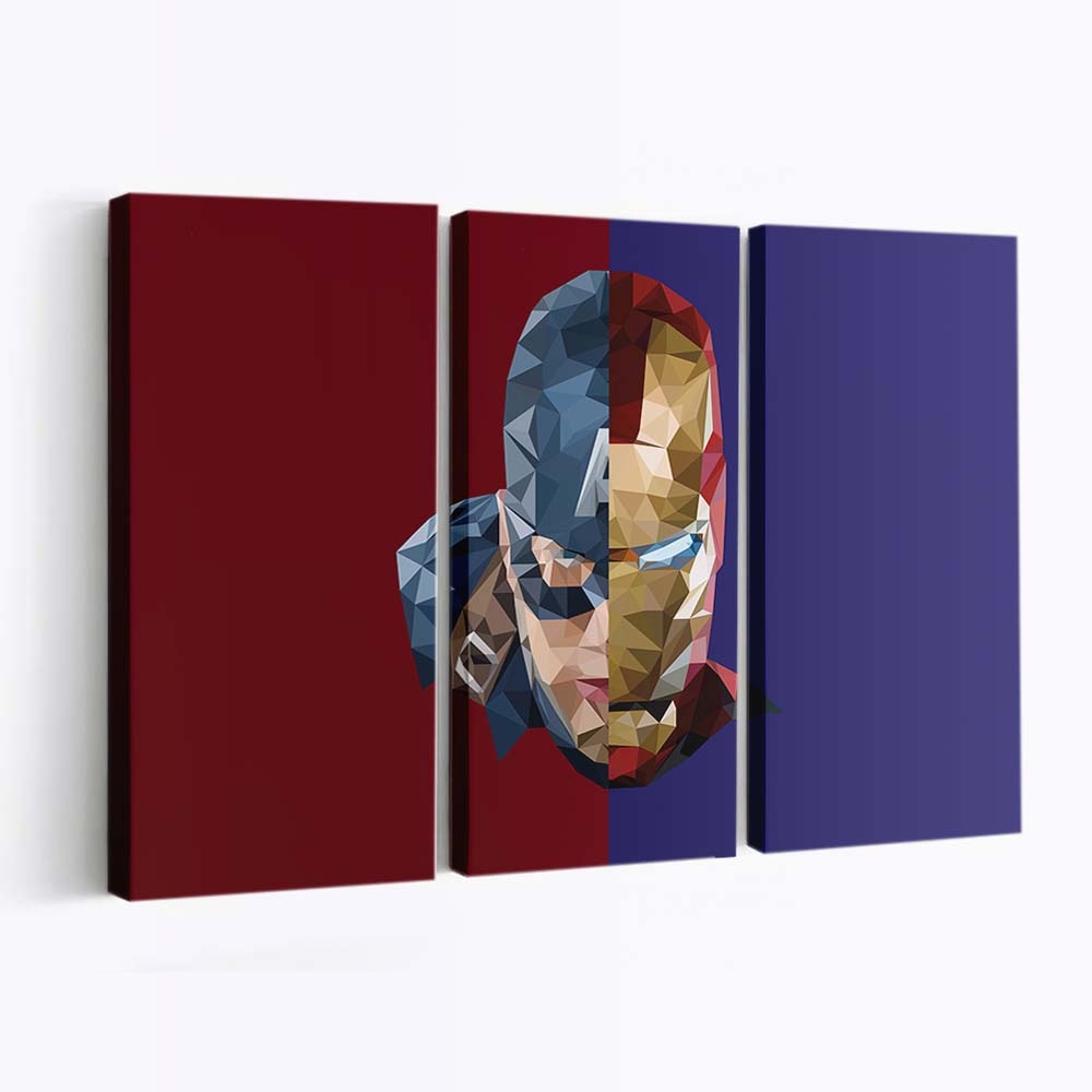 Eisenmann Captain Amerika Abstrakt Leinwandbild - Marvel Wanddeko