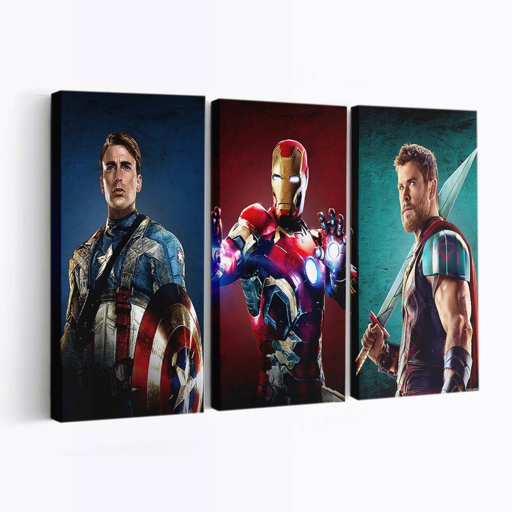 Eisenmann Captain Amerika Thor 2 Leinwandbild - Marvel Wanddeko