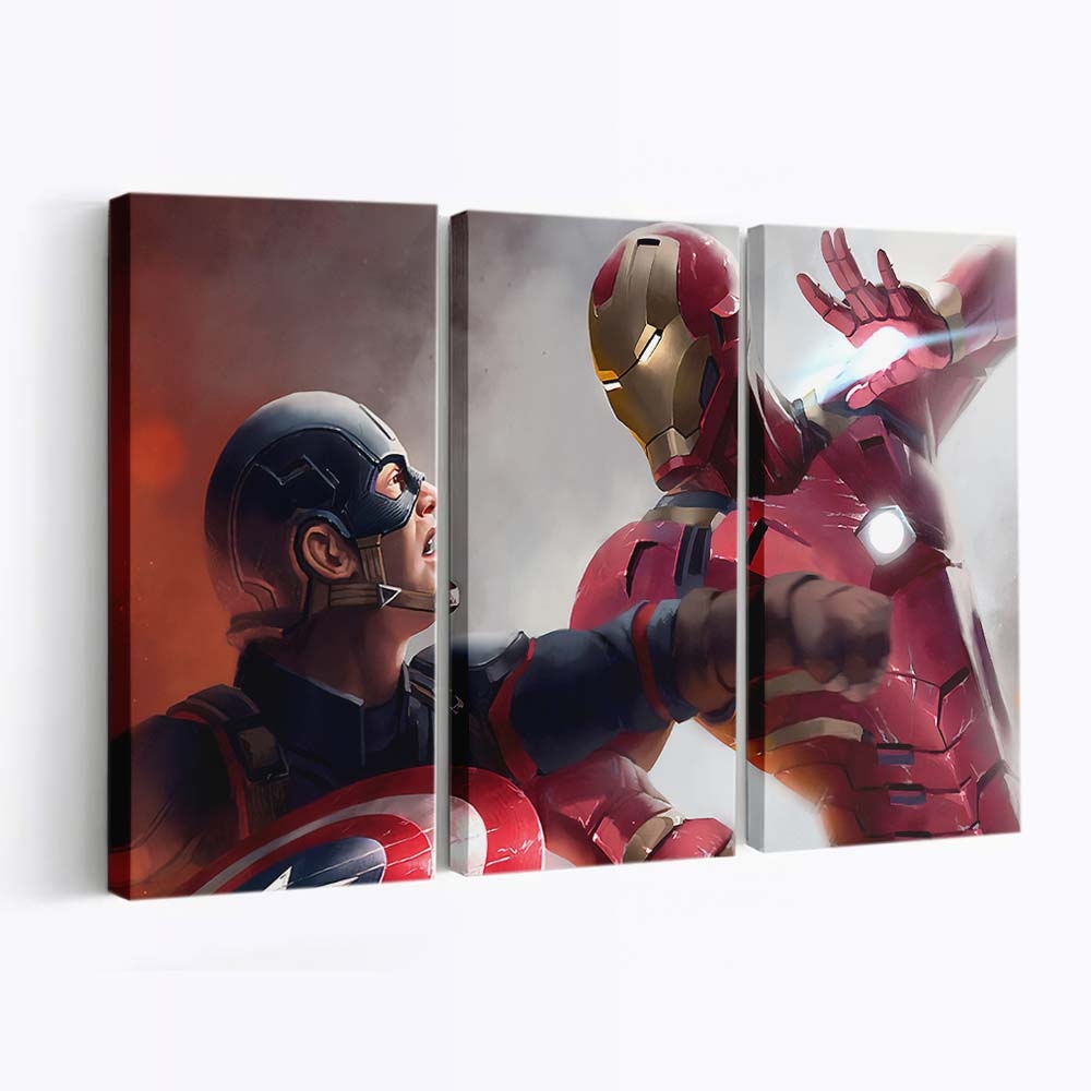 Eisenmann Vs Captain Amerika Leinwandbild - Marvel Wanddeko