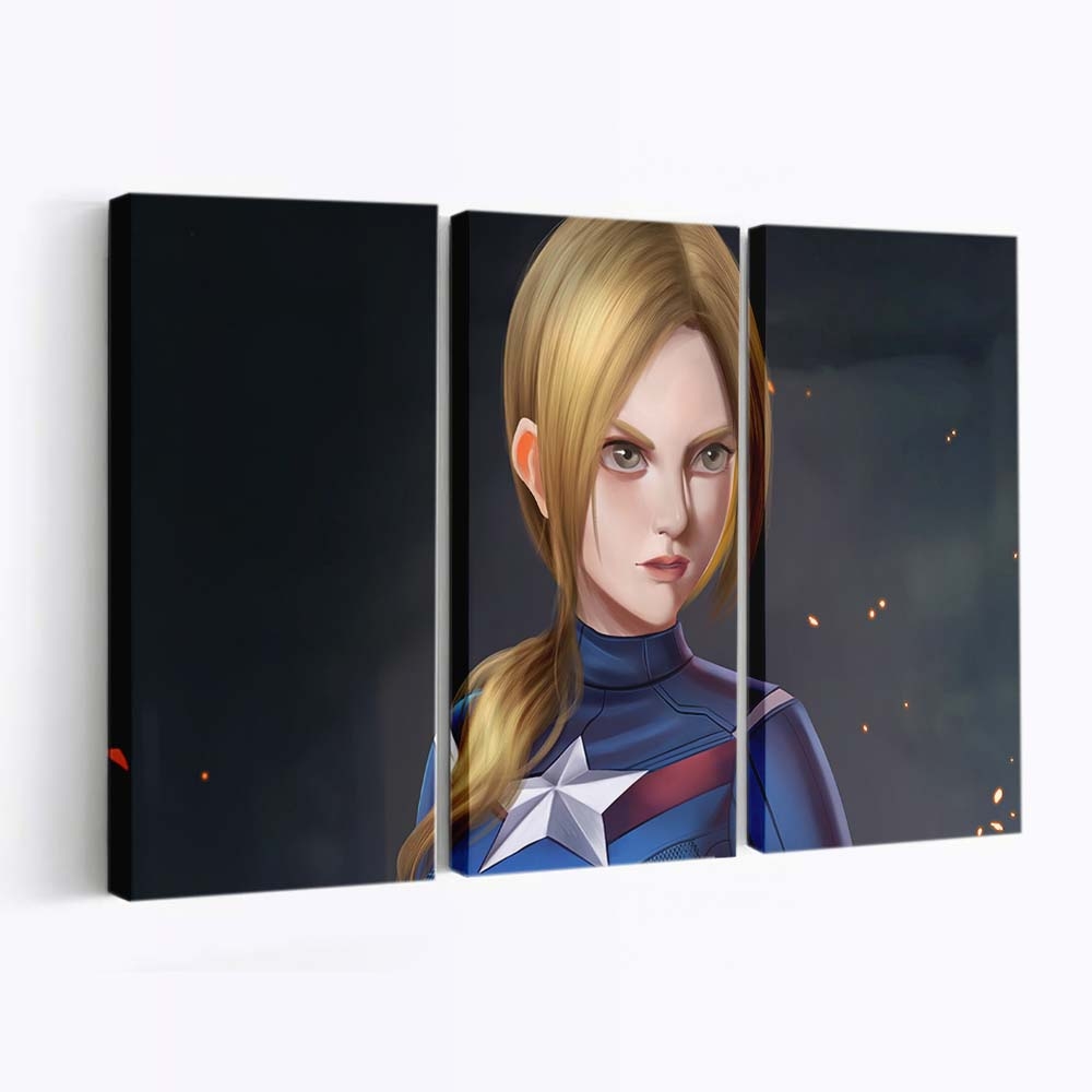 Dame Captain Amerika Leinwandbild - Marvel Wanddeko