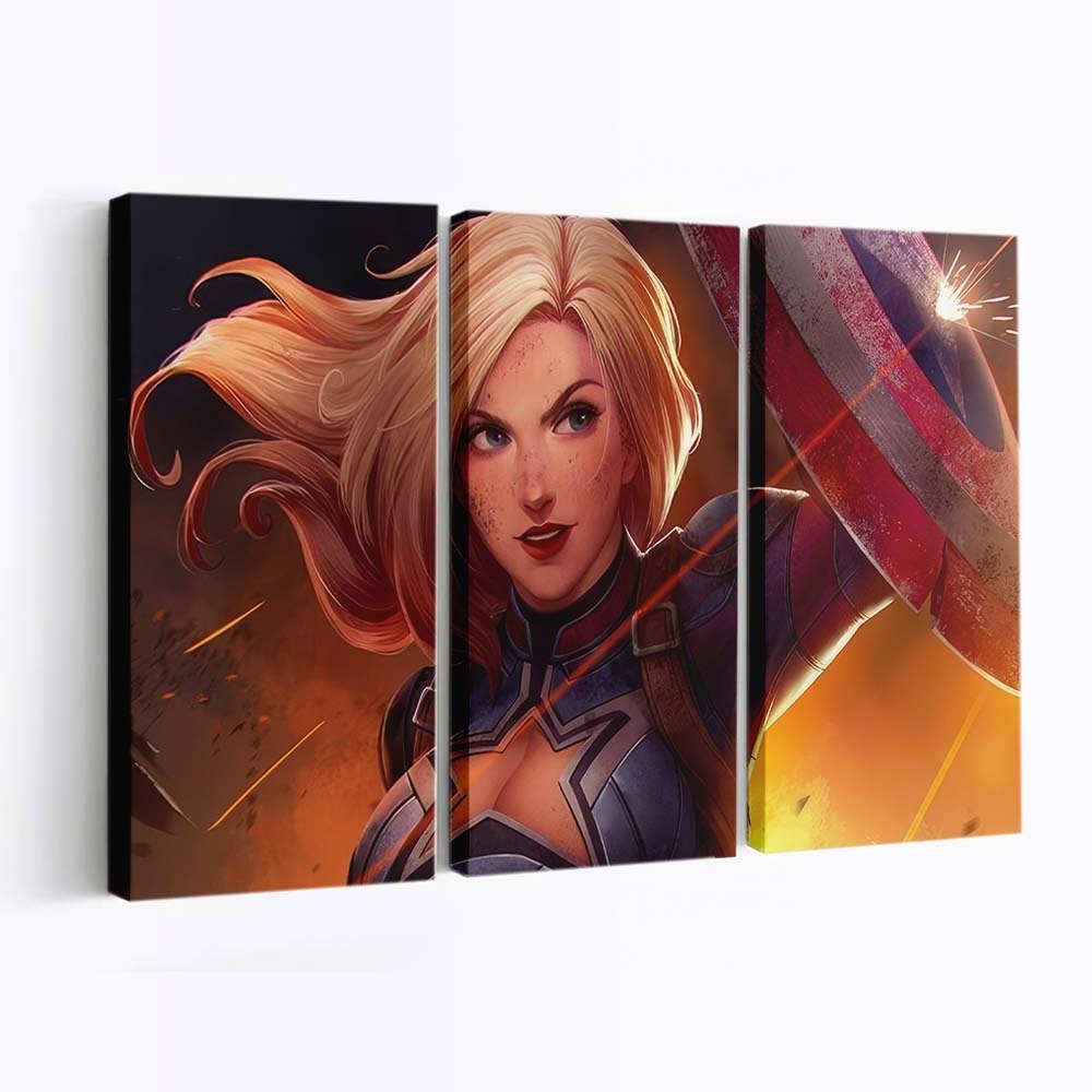 Dame Captain Amerika Kunst Leinwandbild - Marvel Wanddeko