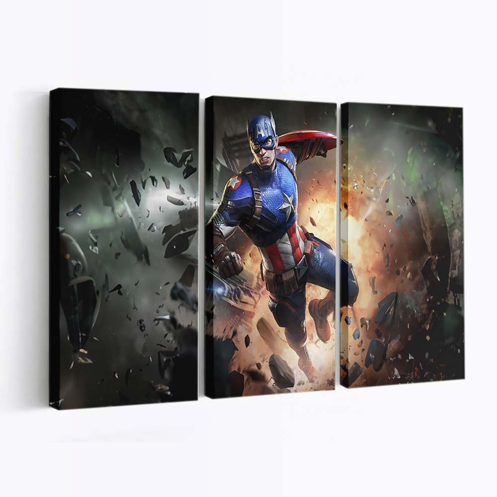 Marvel Duell Captain Amerika Leinwandbild - Marvel Wanddeko