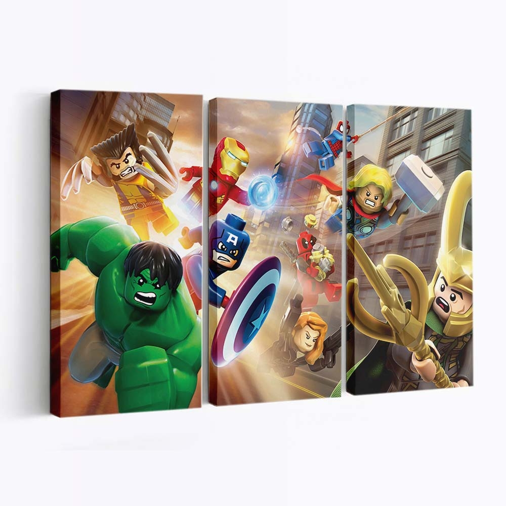 Marvel Lego Superhelden Leinwandbild - Marvel Wanddeko