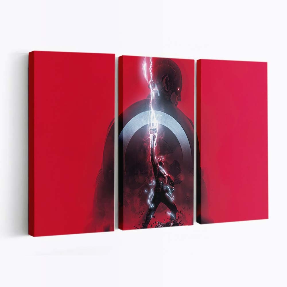 Minimalistischer Captain Amerika Leinwandbild - Marvel Wanddeko