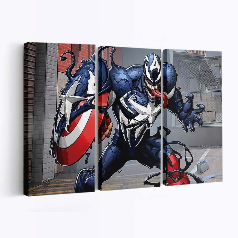 Venomisierter Captain Amerika Leinwandbild - Marvel Wanddeko