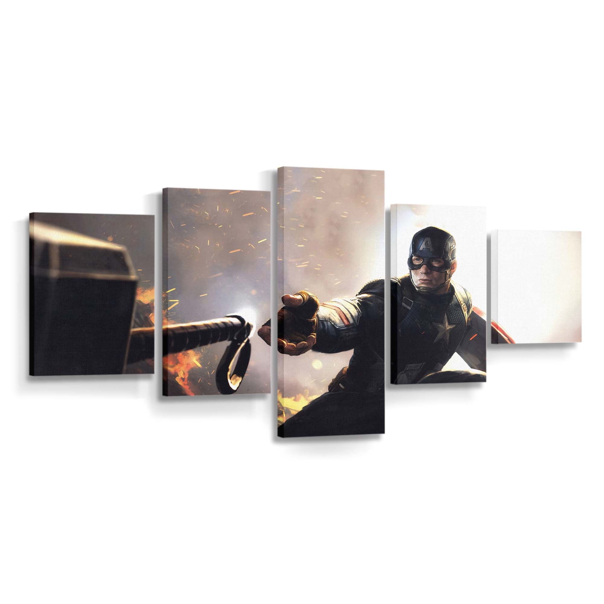 Captain Amerika Mjolnir Avengers Endgame 2019 Leinwandbild - Marvel Wanddeko