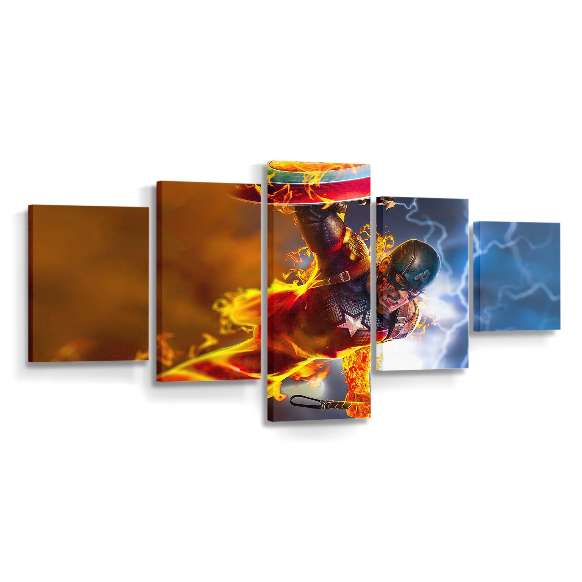 Captain Amerika Brennender Hammer Leinwandbild - Marvel Wanddeko