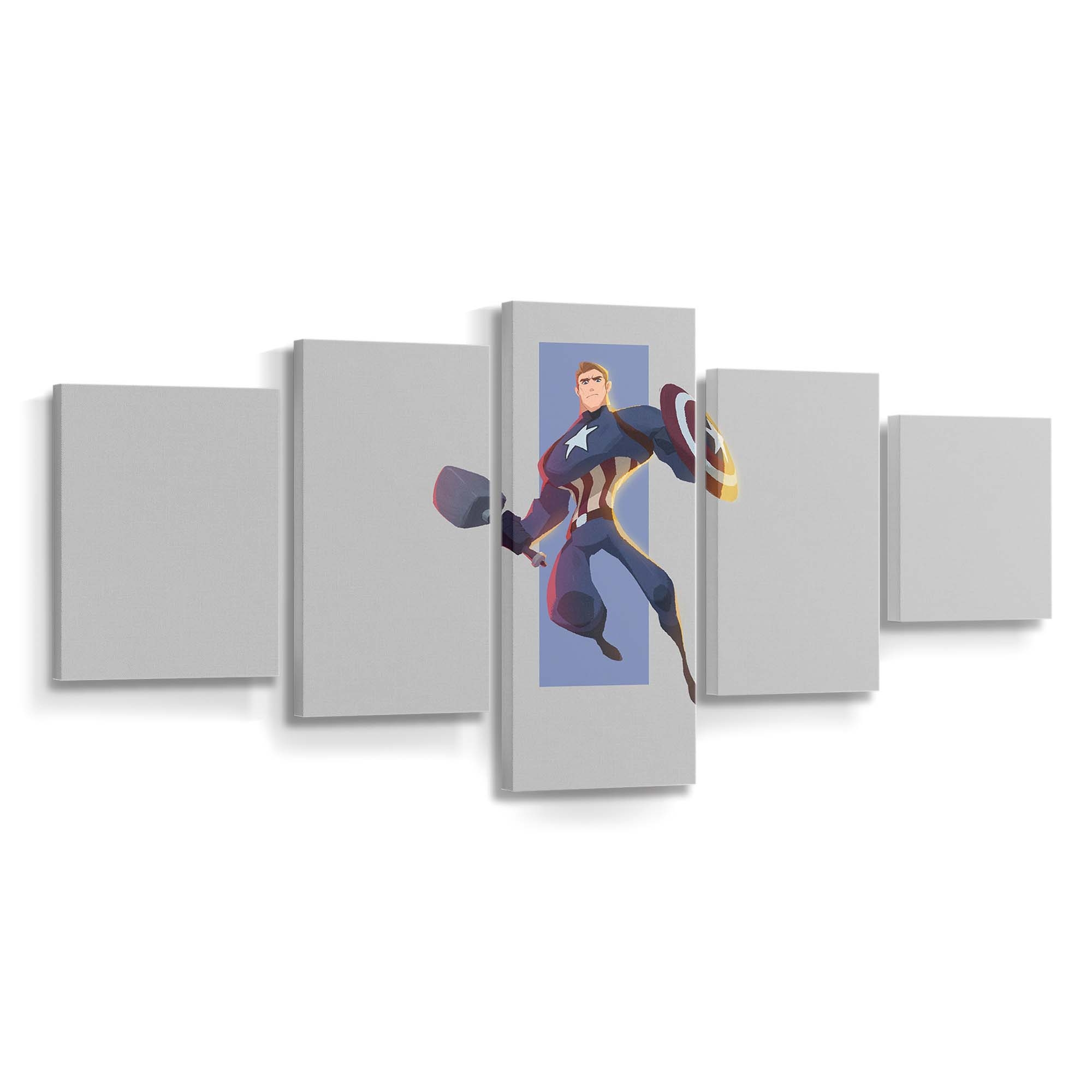 Captain Amerika Minimal Art Leinwandbild - Marvel Wanddeko