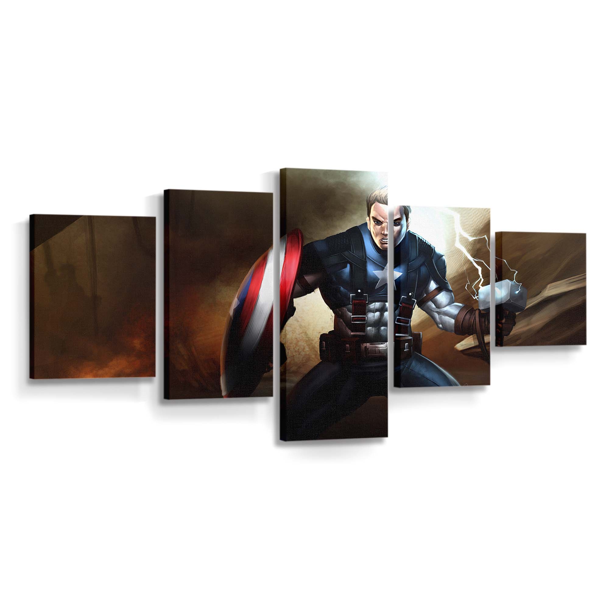 Captain Amerika Schild Hammer Leinwandbild - Marvel Wanddeko