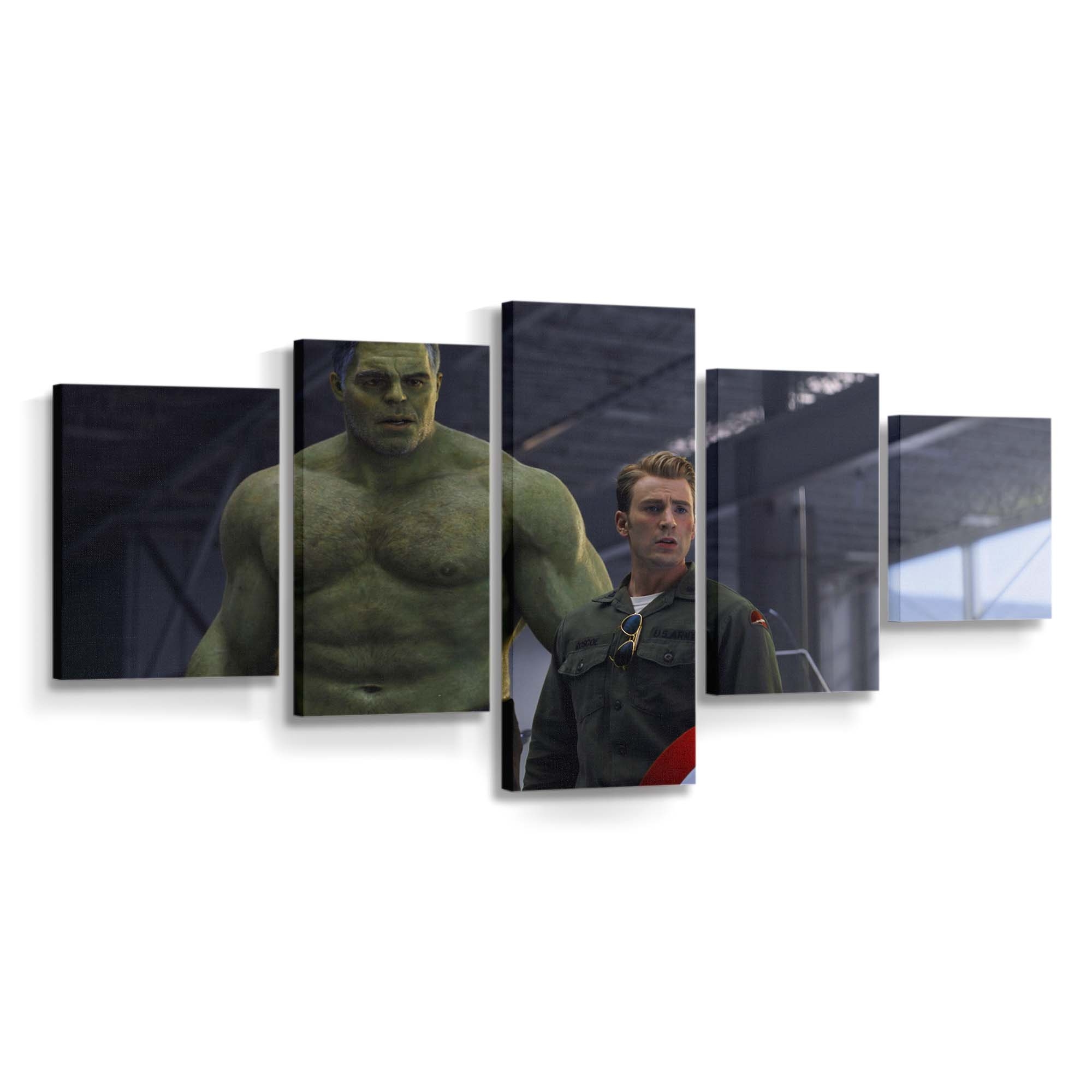 Captain America und Hulk Zeitreise Avengers Endspiel Leinwandbild - Marvel Wanddeko