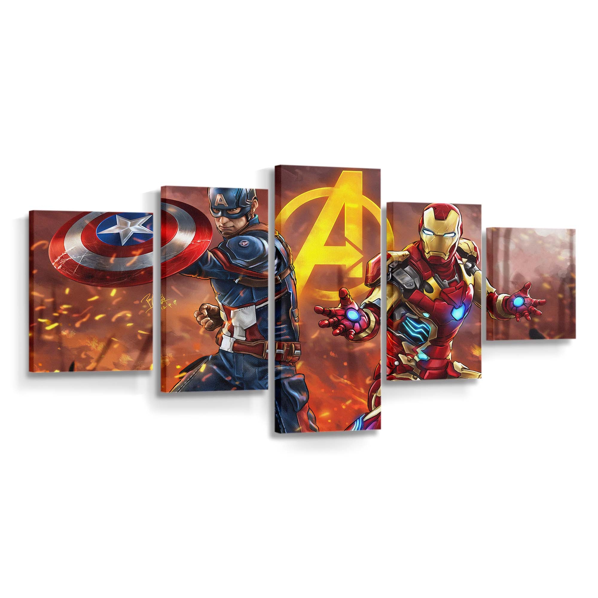 Hauptmann Amerika und Eisenmann Leinwandbild - Marvel Wanddeko