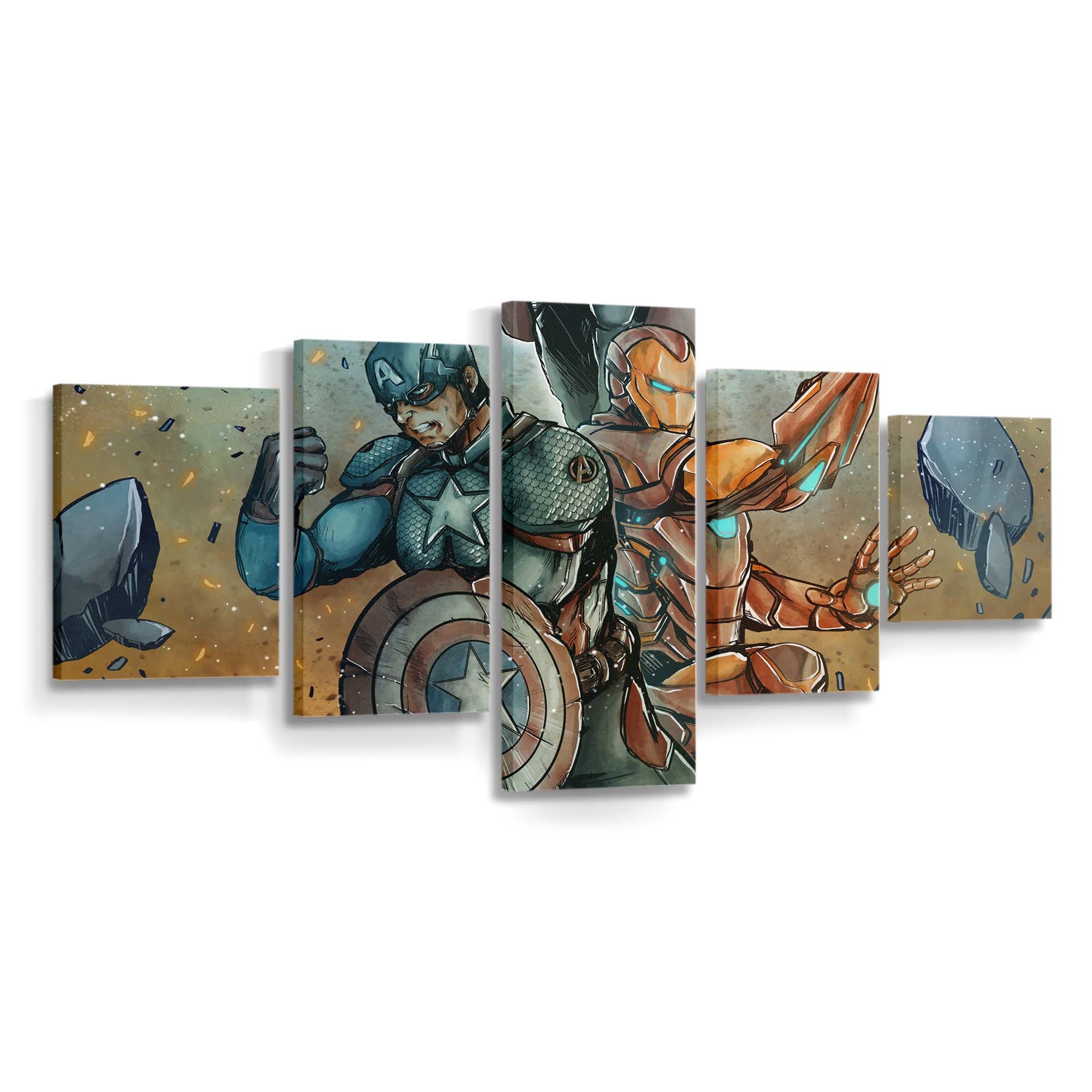 Captain Amerika und Eisenmann Fan Made Leinwandbild - Marvel Wanddeko