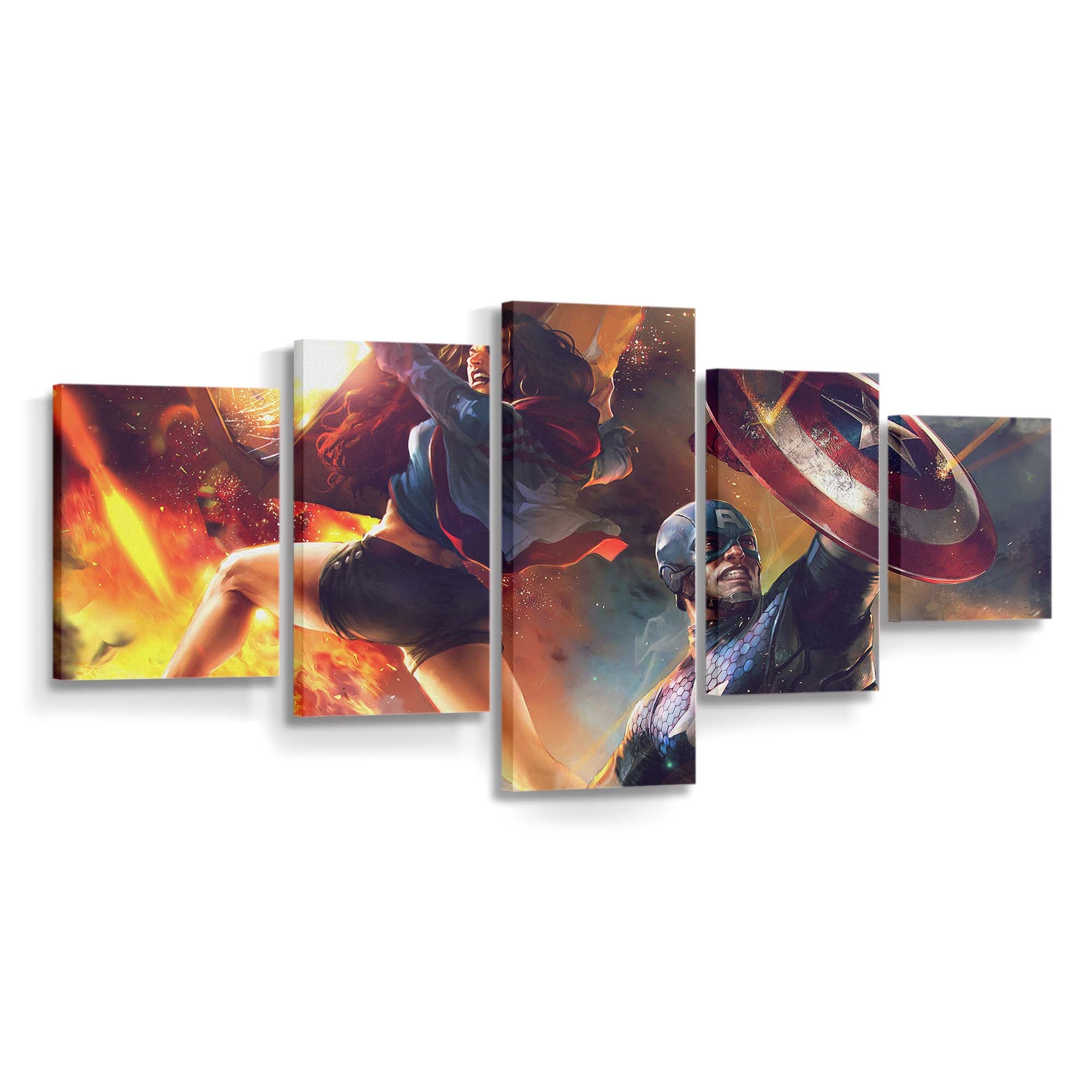 Hauptmann Amerika und Fräulein Amerika Leinwandbild - Marvel Wanddeko