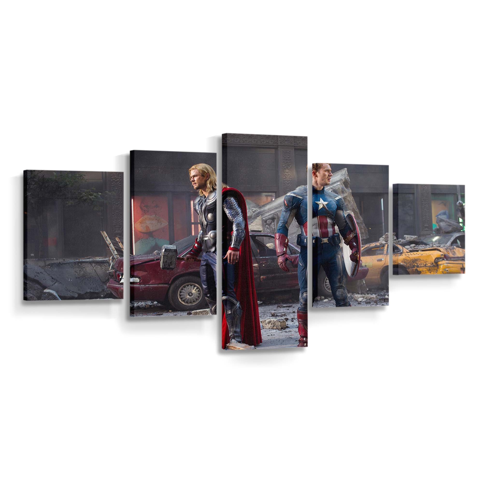 Hauptmann Amerika und Thor 2 Leinwandbild - Marvel Wanddeko