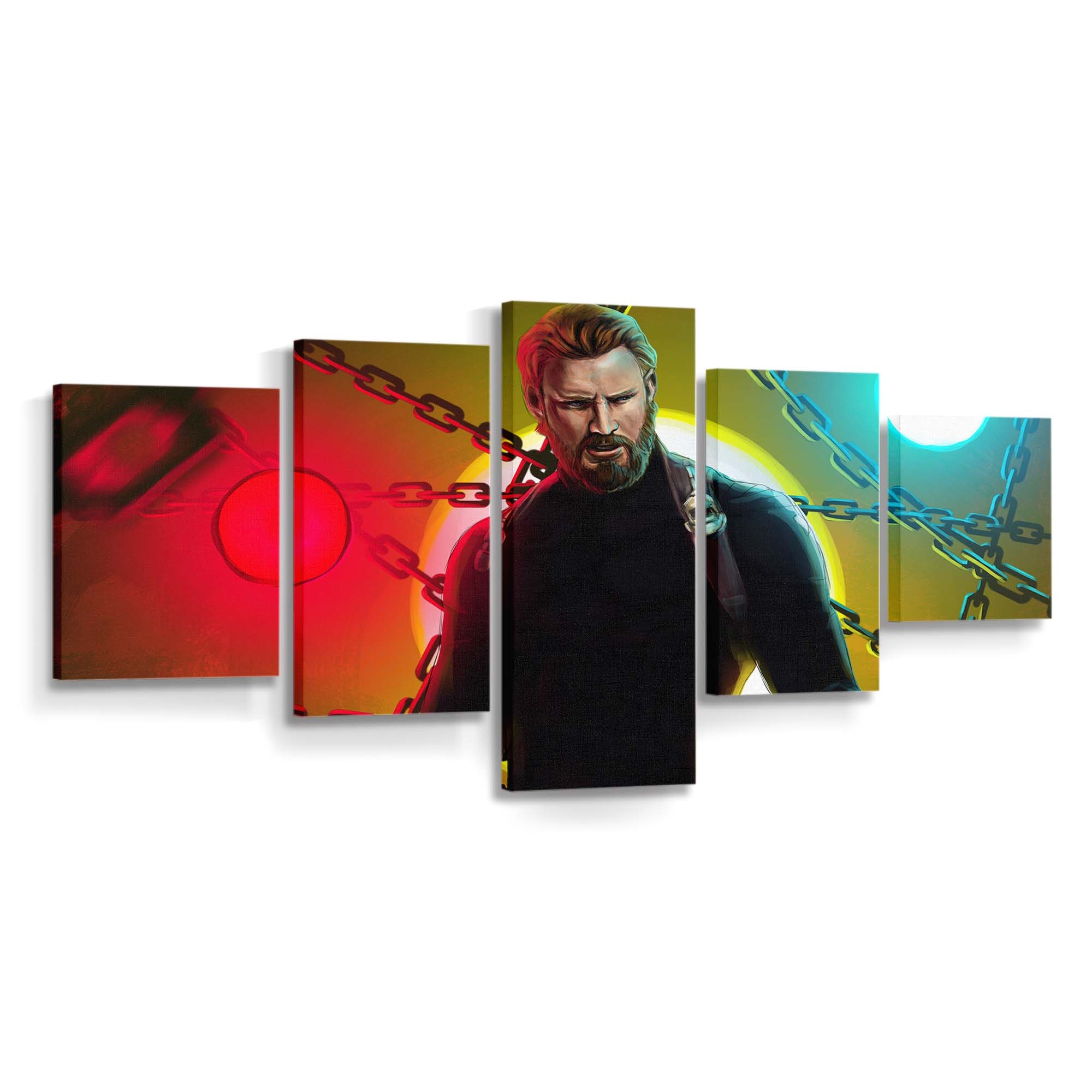 Captain Amerika Bart Leinwandbild - Marvel Wanddeko