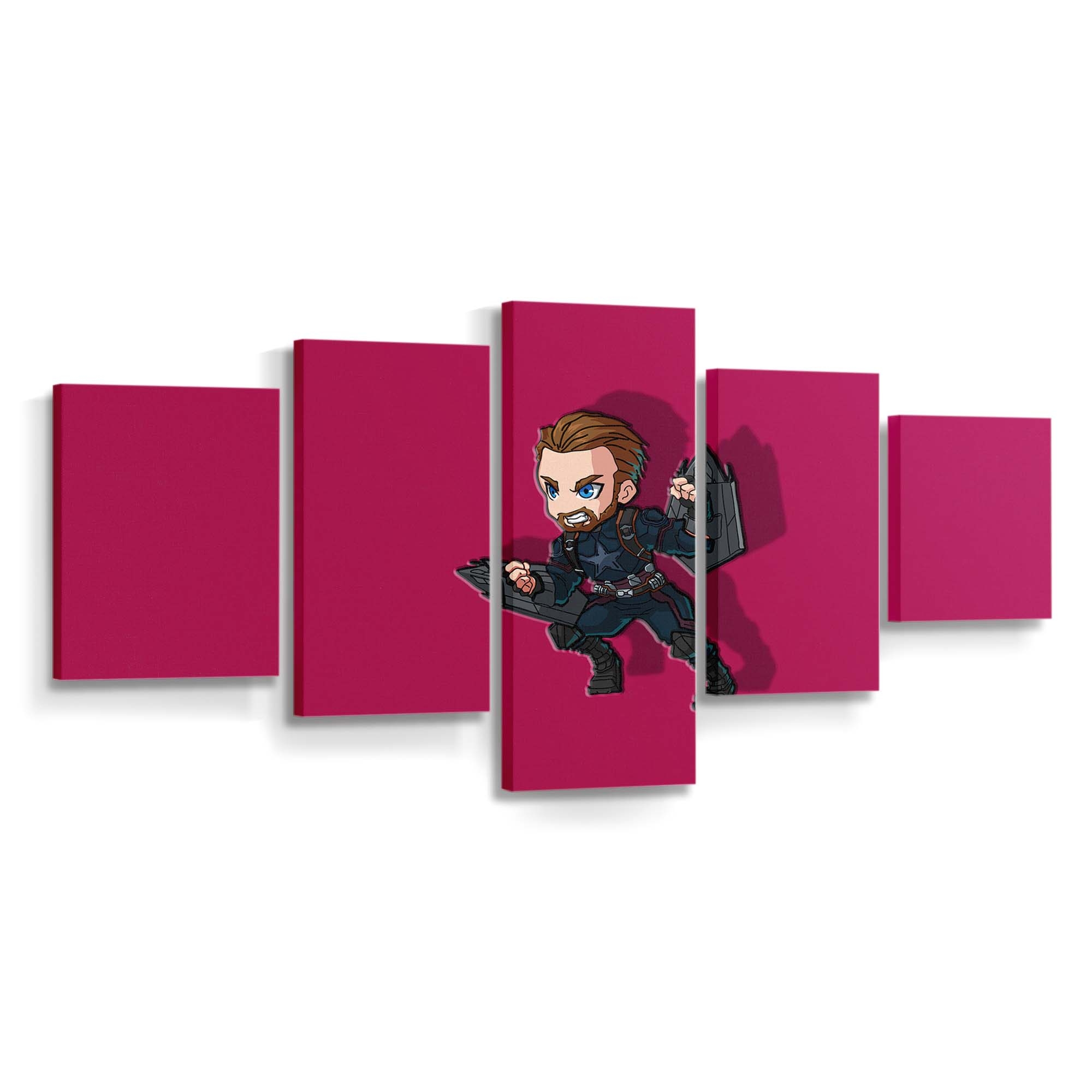 Hauptmann Amerika Chibbi Minimal Leinwandbild - Marvel Wanddeko