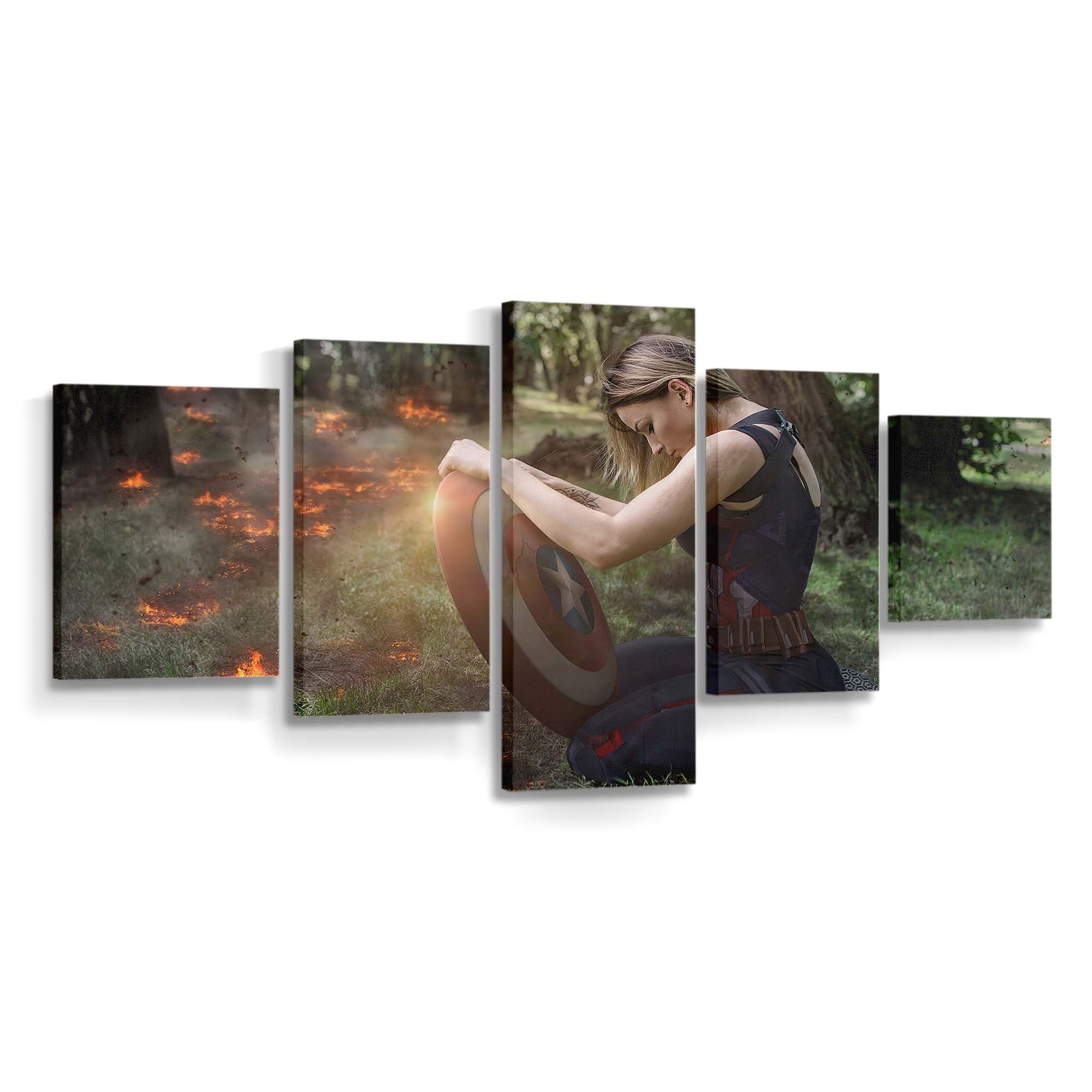 Captain America Girl Cosplay Leinwandbild - Marvel Wanddeko