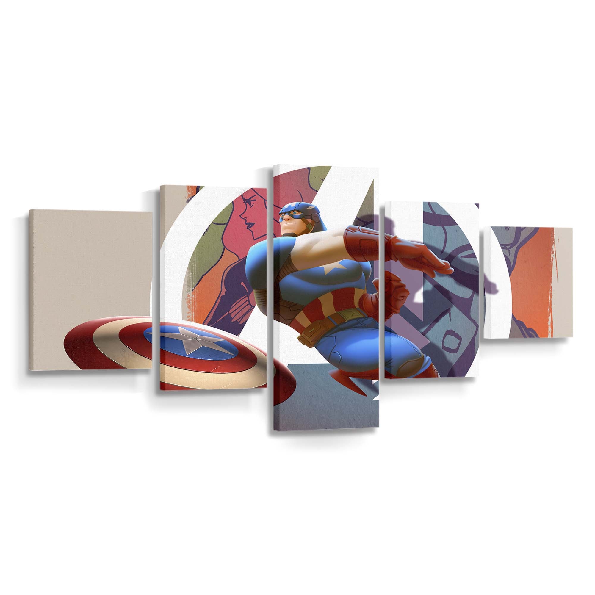 Captain Amerika Illustration Leinwandbild - Marvel Wanddeko
