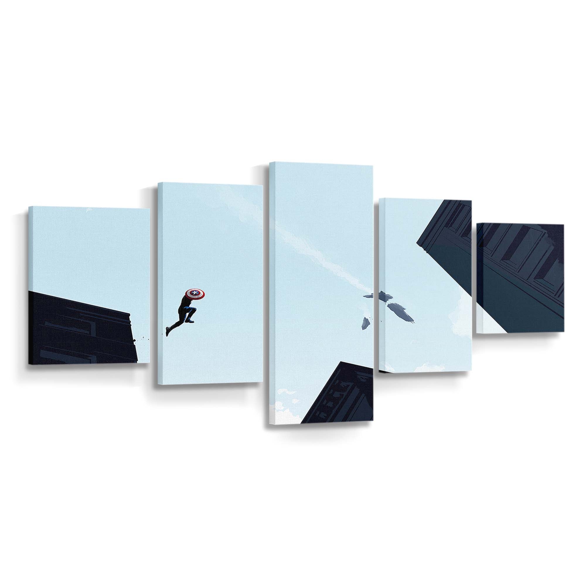 Captain Amerika Sprung Leinwandbild - Marvel Wanddeko