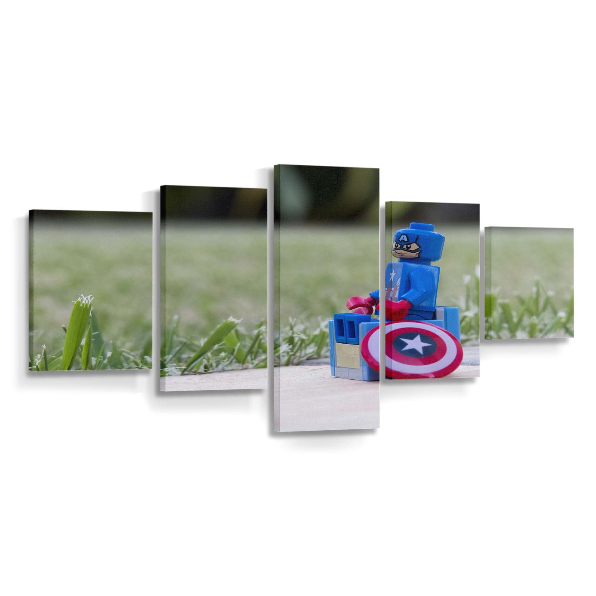 Captain Amerika Lego Hintergrundbild Leinwandbild - Marvel Wanddeko