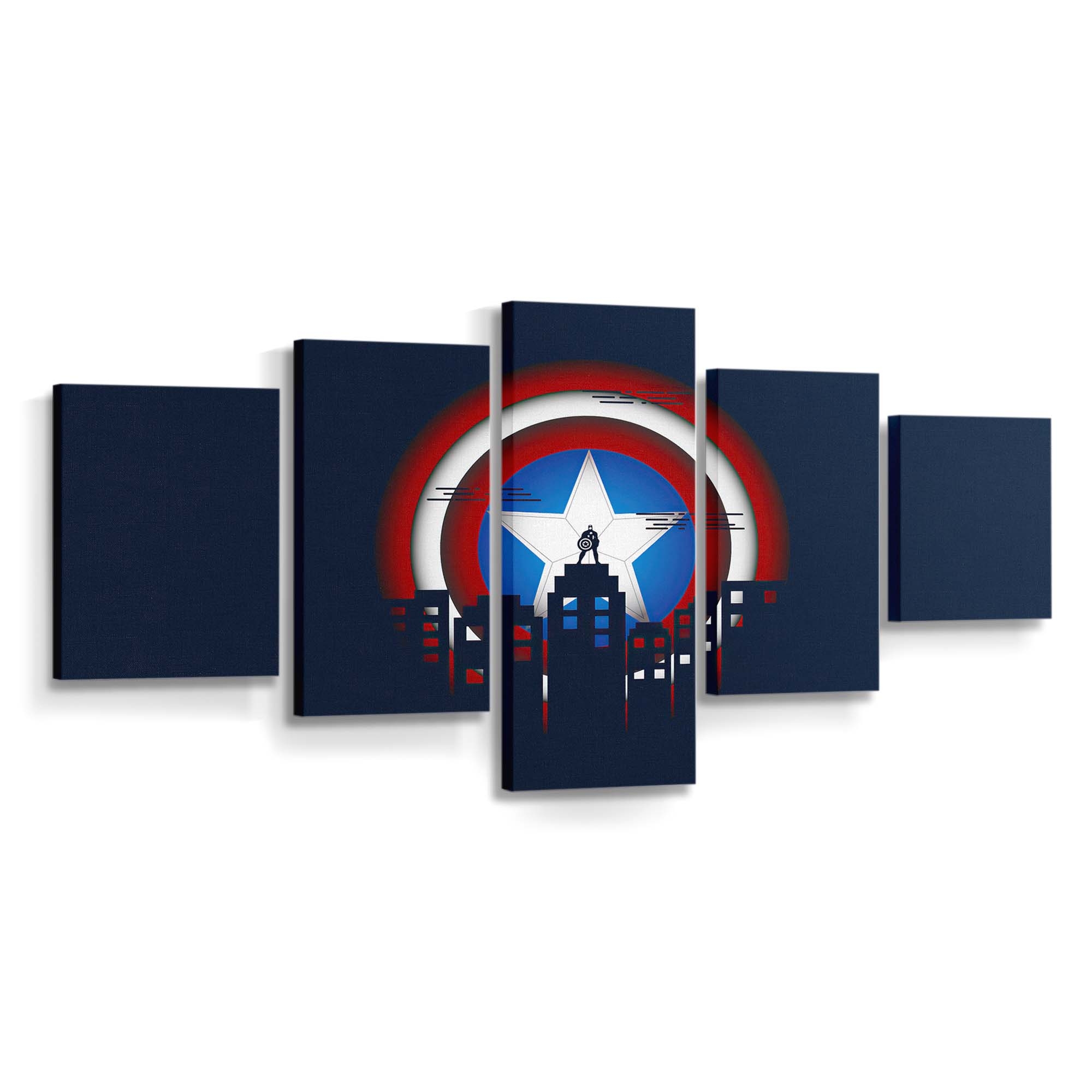 Captain Amerika Minimal Illustration Leinwandbild - Marvel Wanddeko