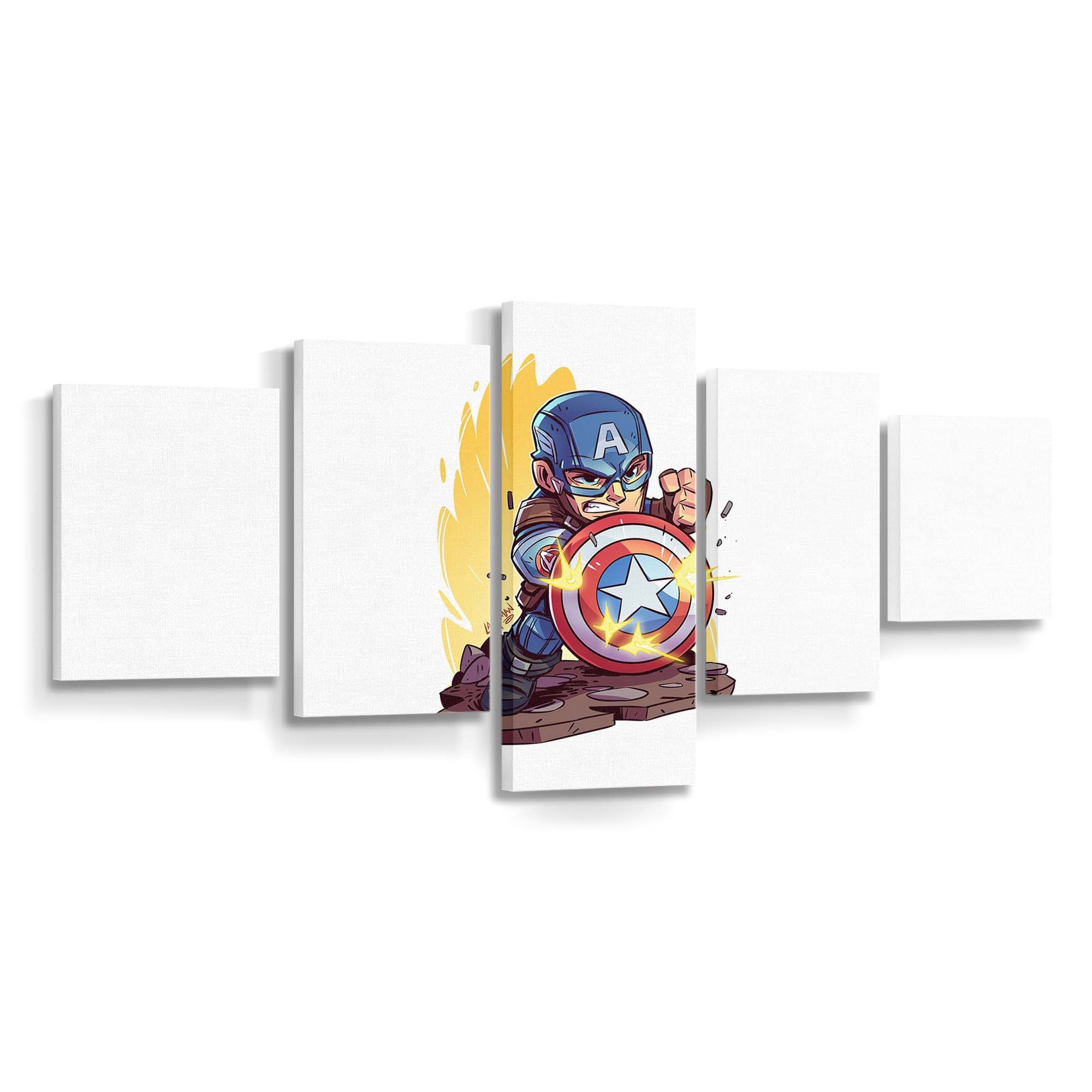 Captain Amerika Minimalistische Kunst Leinwandbild - Marvel Wanddeko