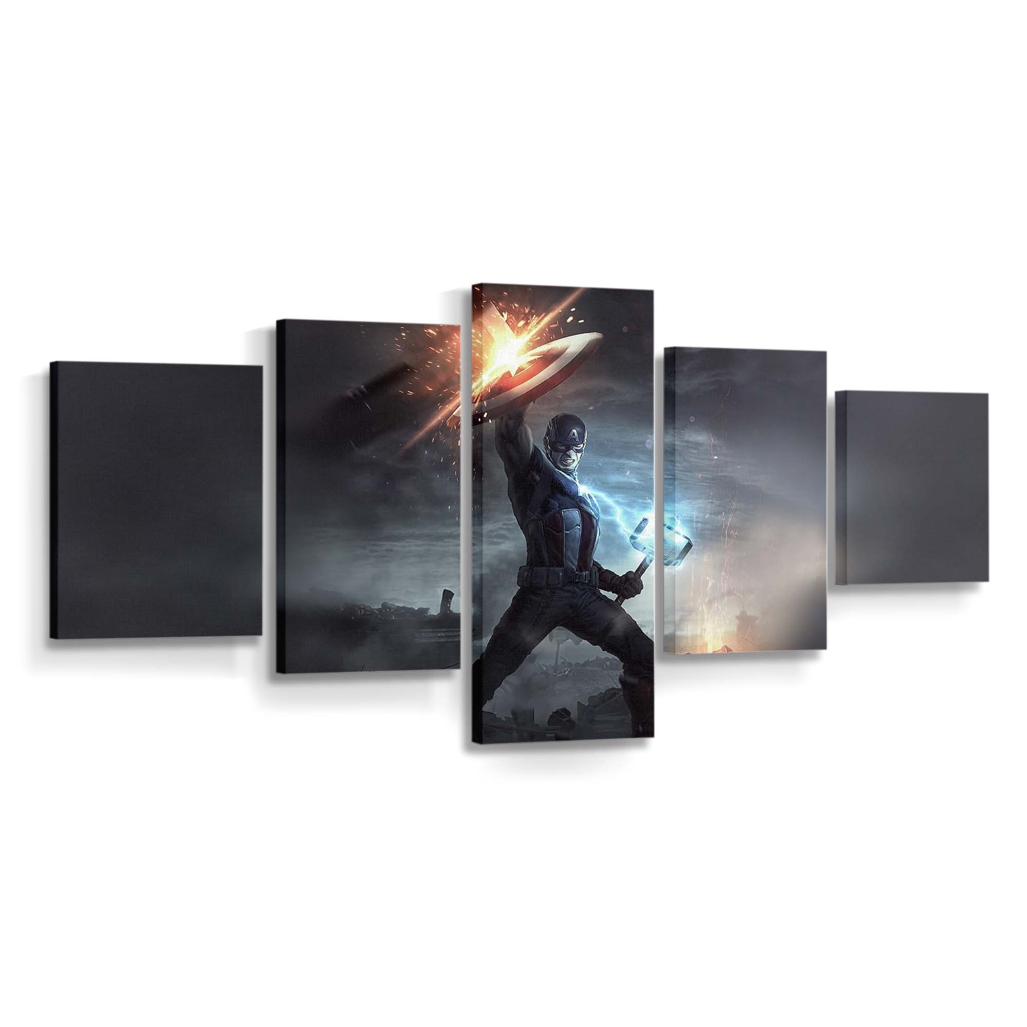 Captain Amerika Mjolnir Leinwandbild - Marvel Wanddeko