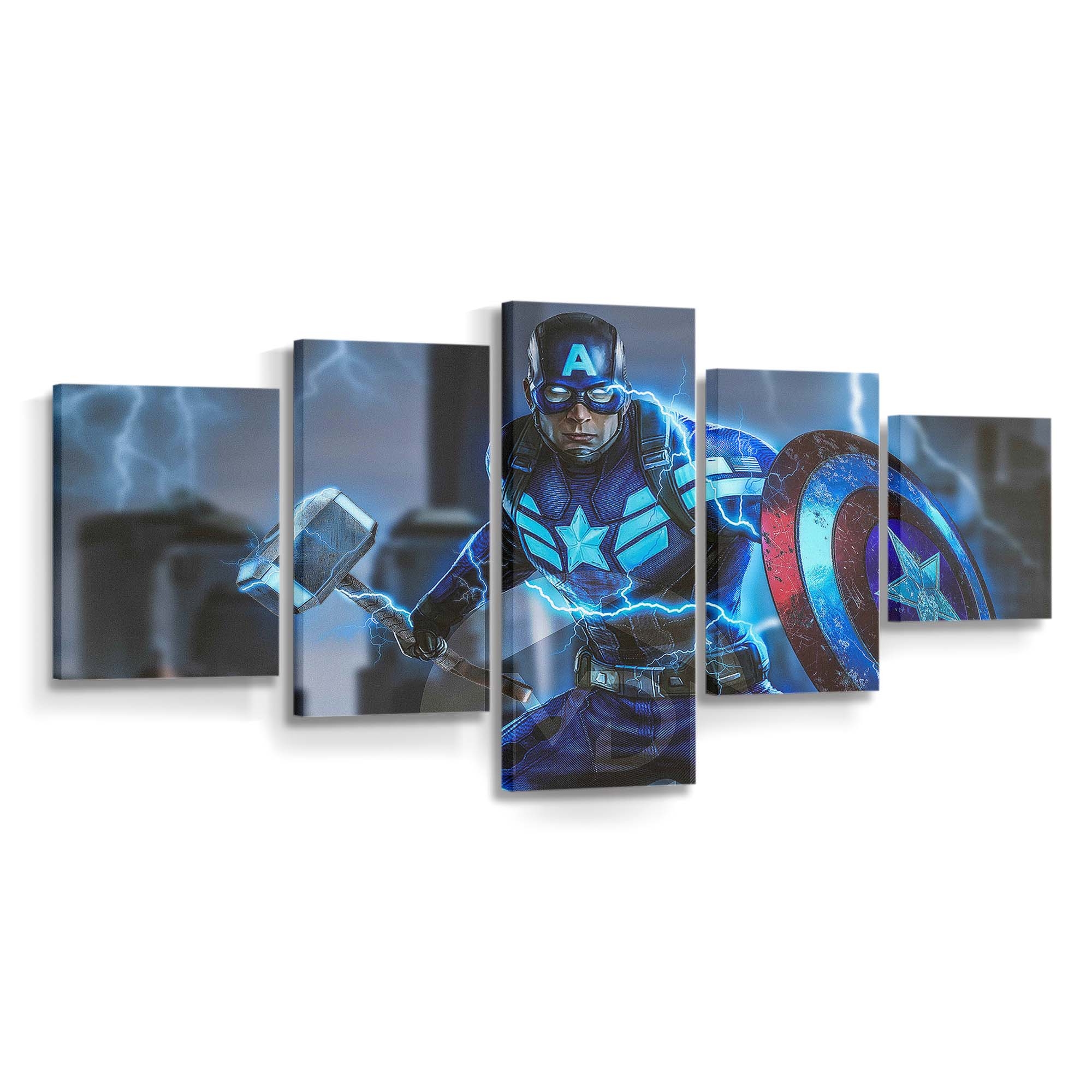 Captain Amerika Mjolnir Avengers Endgame 2019 2 Leinwandbild - Marvel Wanddeko