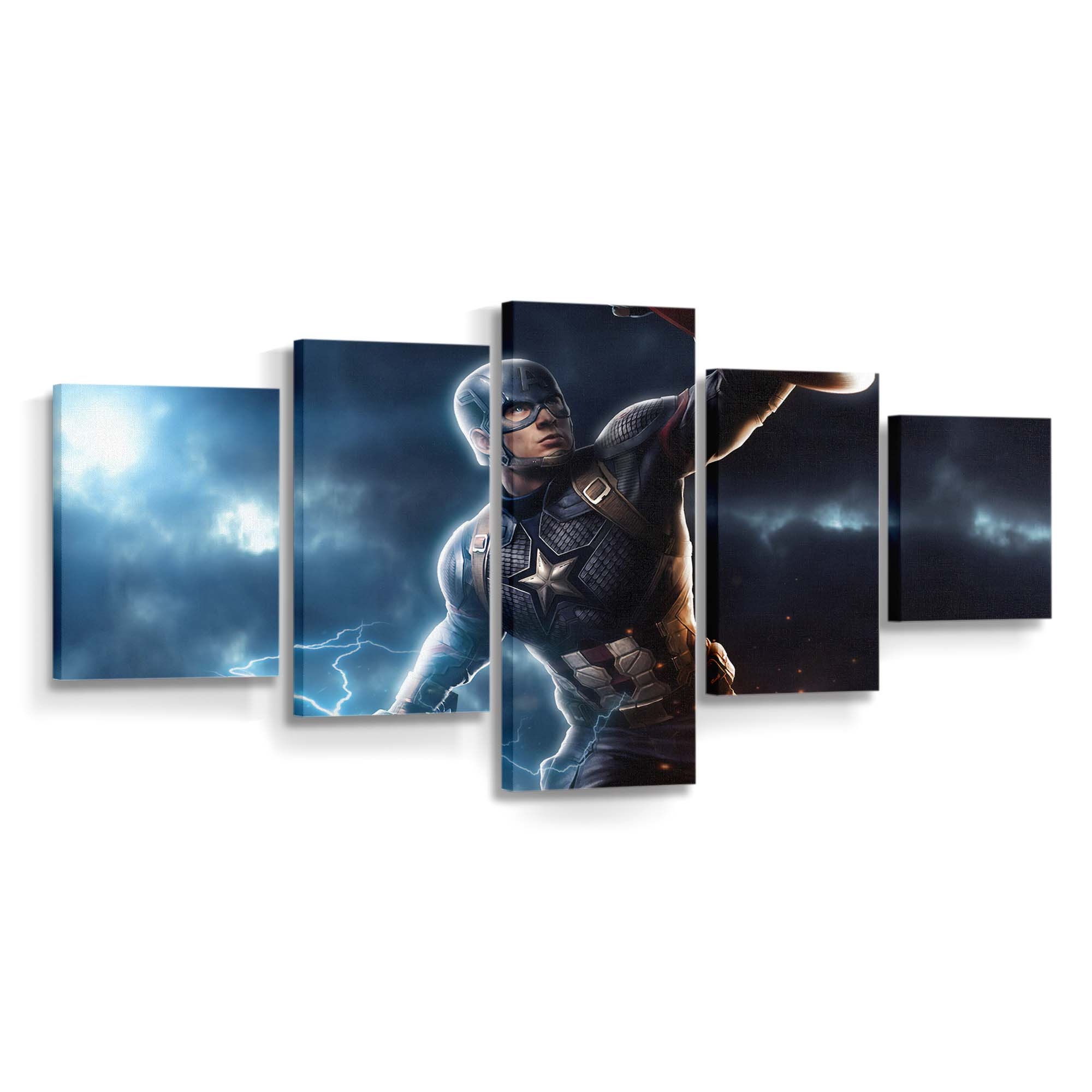 Hauptmann Amerika Mjolnir Avengers Endgame Kunst Leinwandbild - Marvel Wanddeko