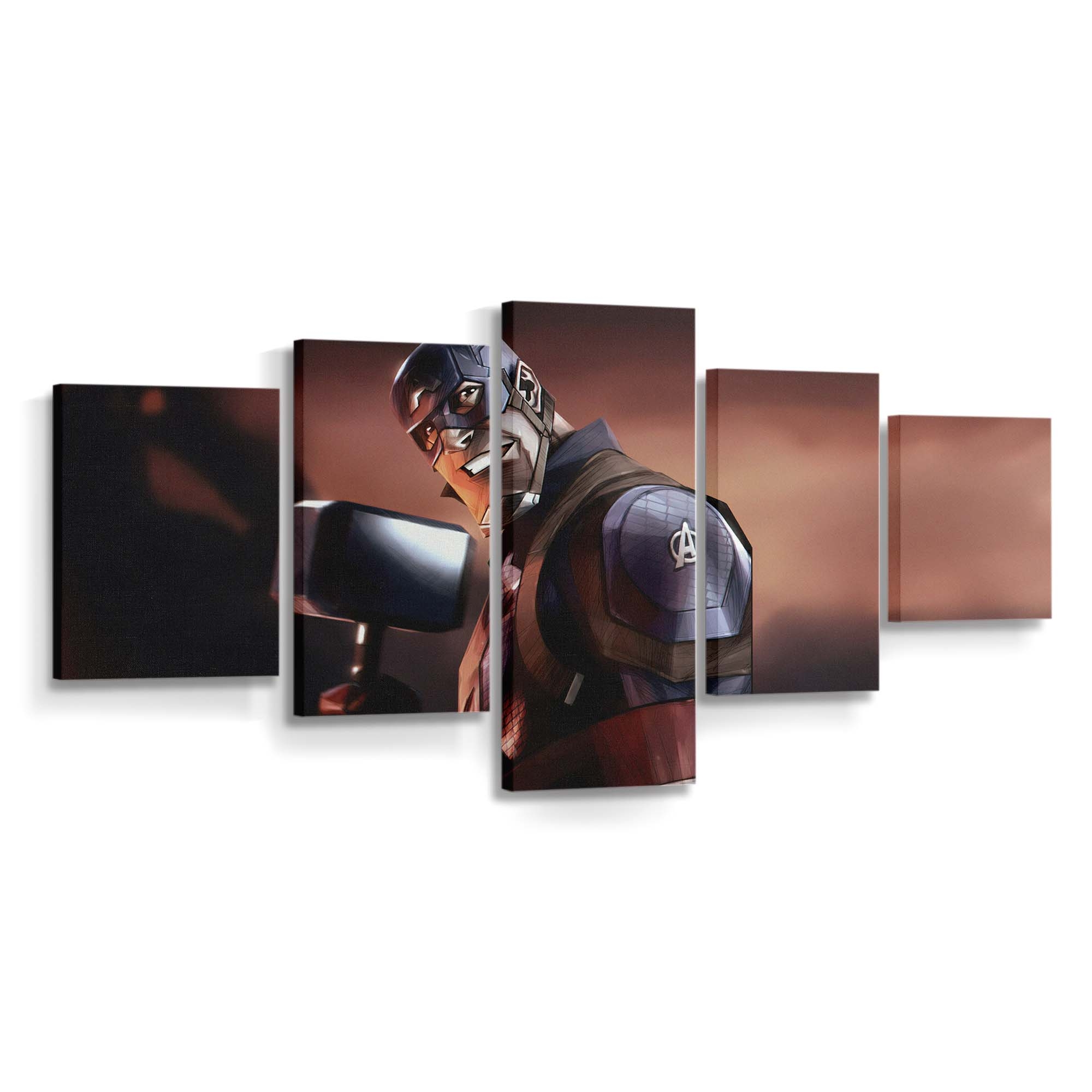 Hauptmann Amerika Mjolnir Hd Leinwandbild - Marvel Wanddeko