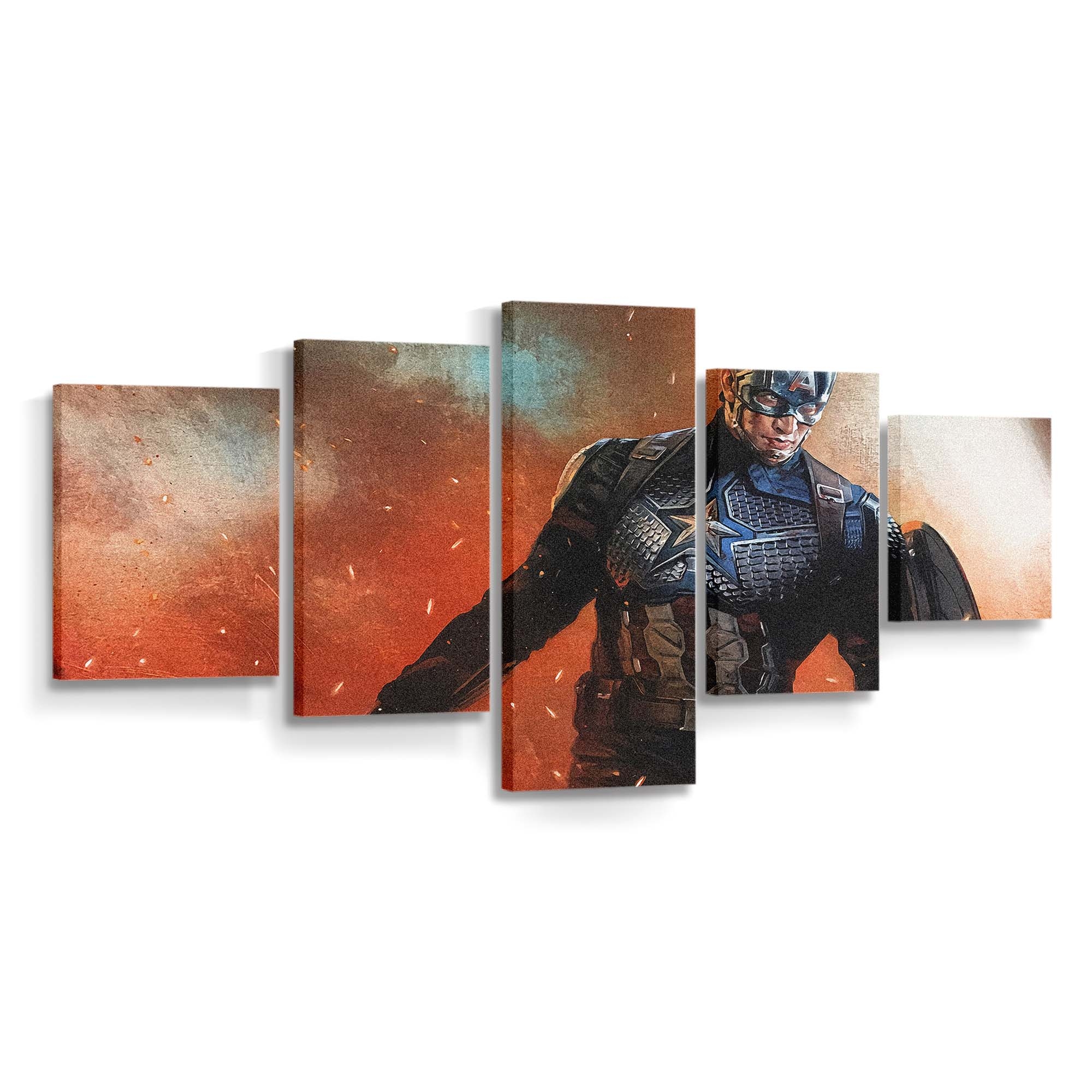 Hauptmann Amerika Mjolnir Leinwandbild - Marvel Wanddeko