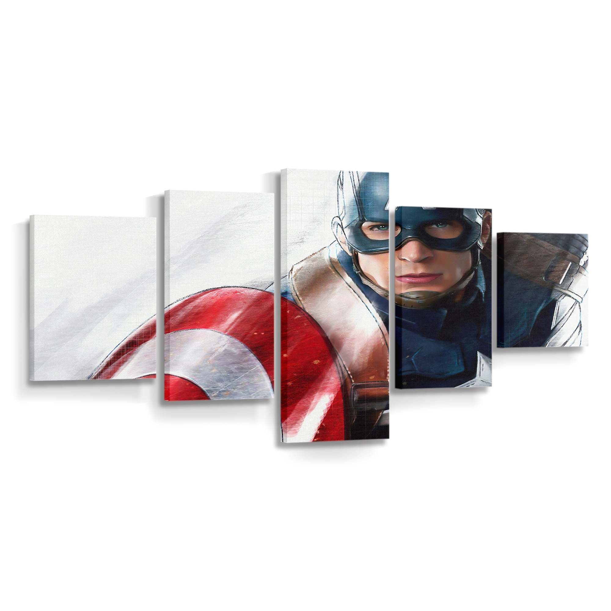 Captain Amerika Neu Sketch Art Leinwandbild - Marvel Wanddeko