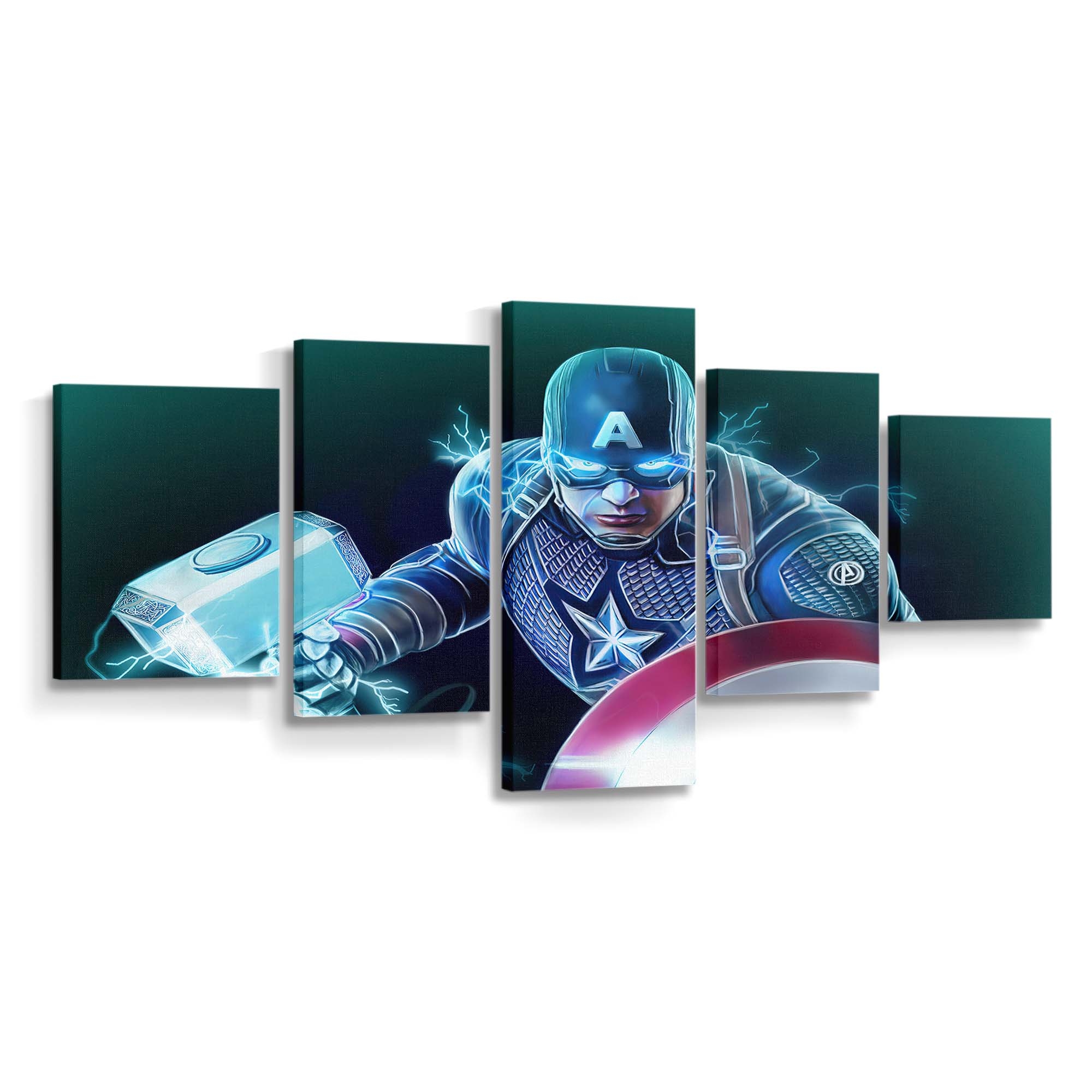 Captain America Schild und Hammer Kraft Leinwandbild - Marvel Wanddeko