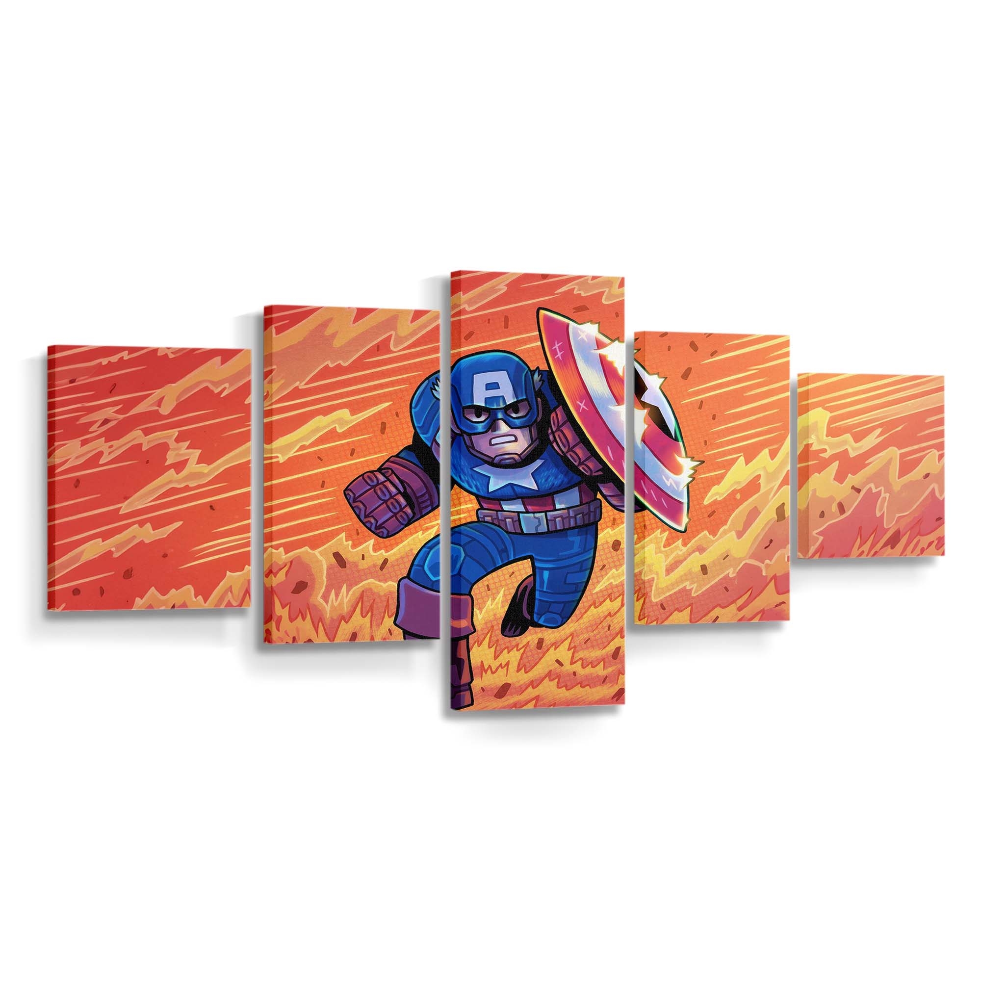 Captain America Schild Courage Leinwandbild - Marvel Wanddeko