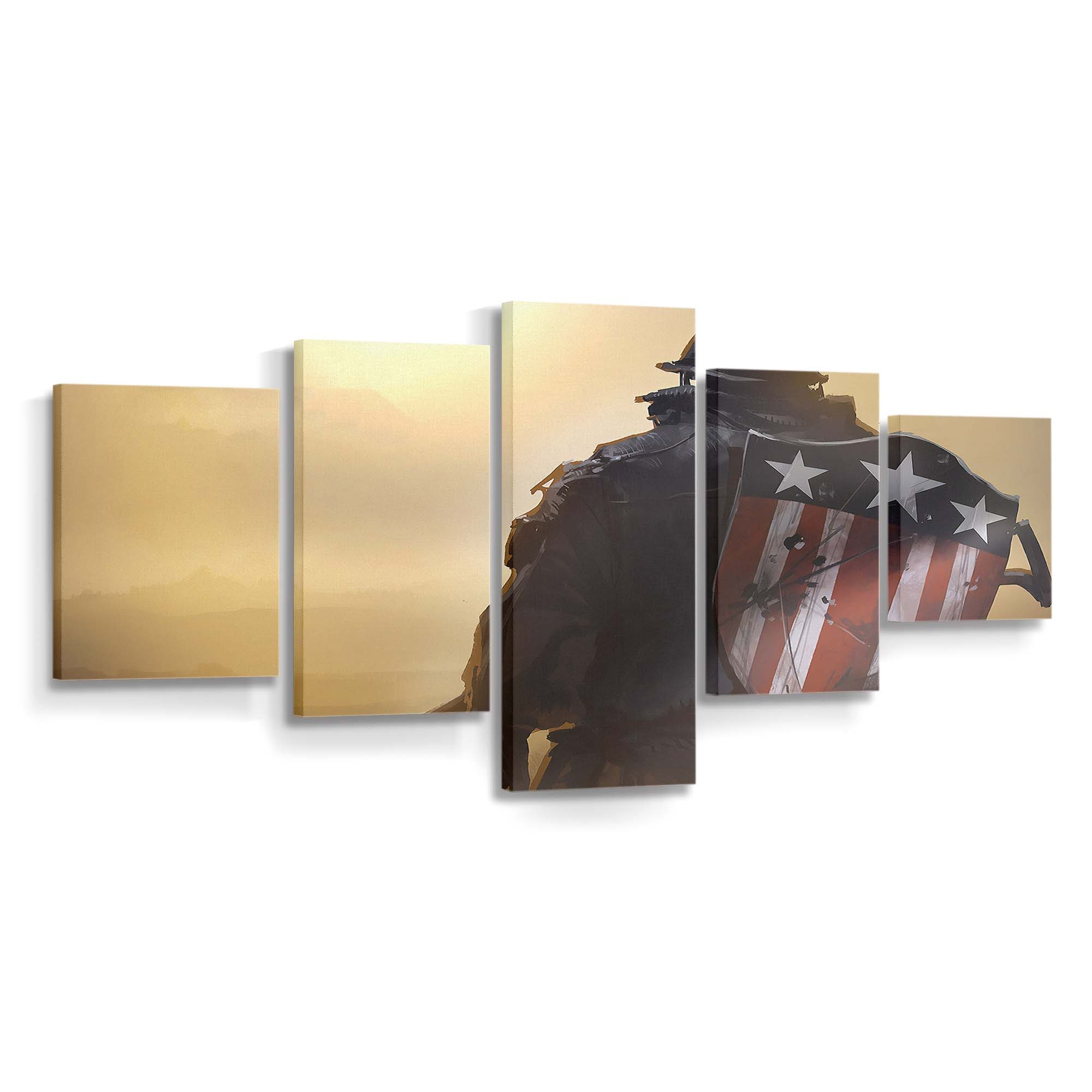 Captain America Schild mit Waffe Leinwandbild - Marvel Wanddeko