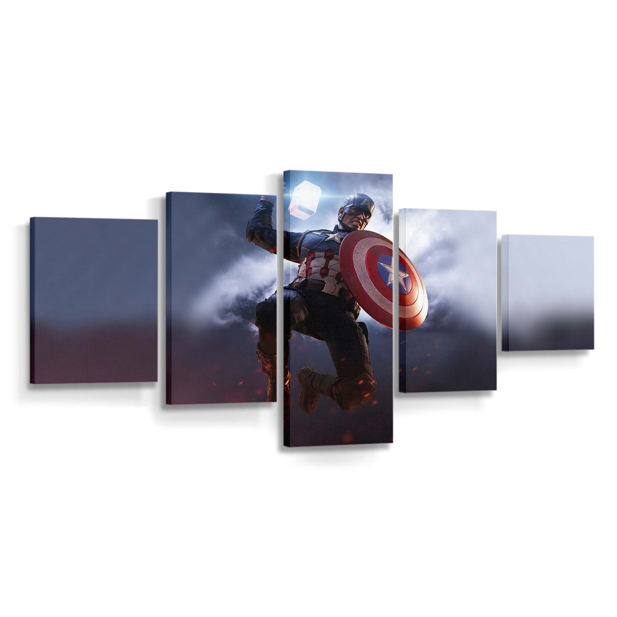 Captain America Schild mit Hammer Leinwandbild - Marvel Wanddeko