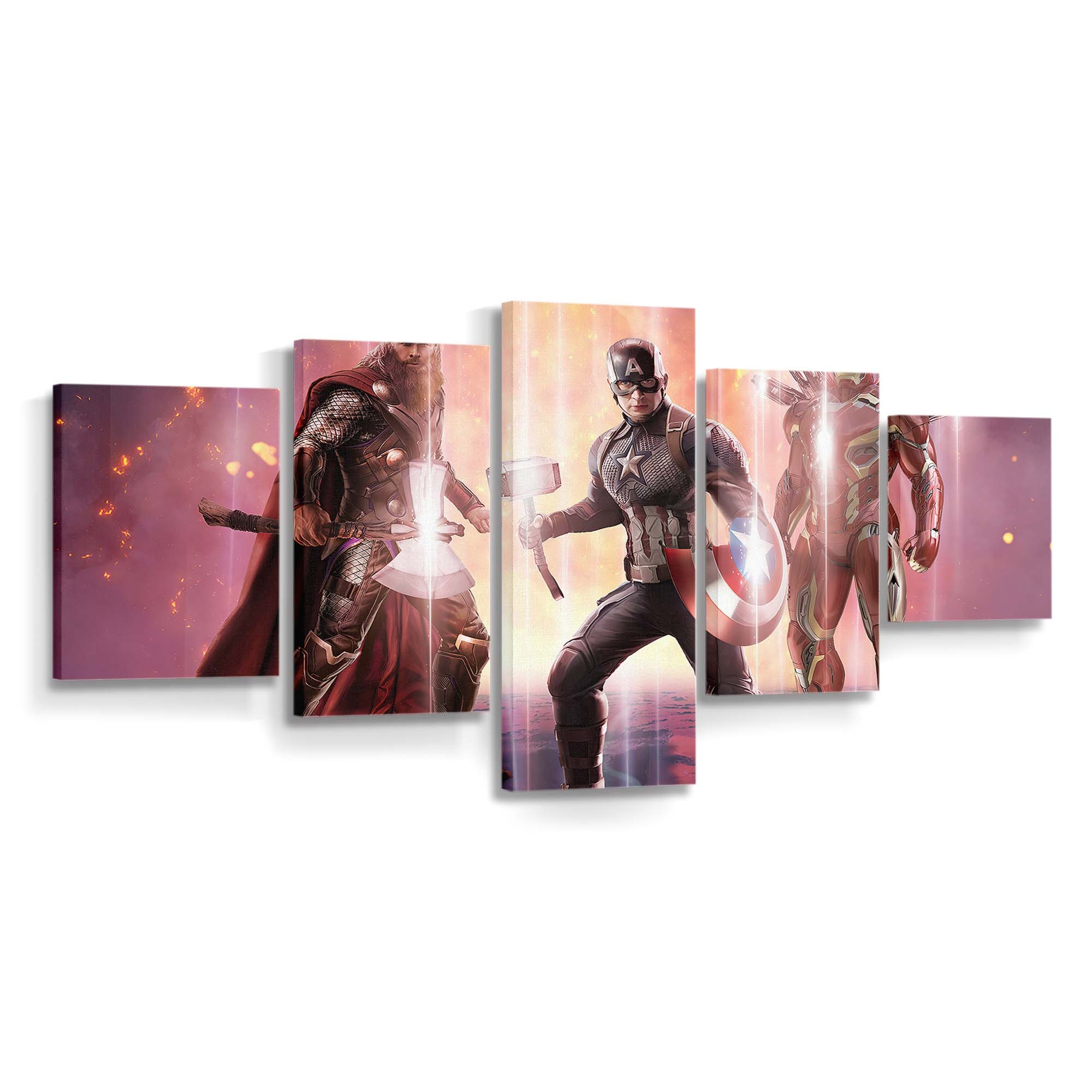 Captain Amerika Thor Eisenmann Avengers Endspiel Leinwandbild - Marvel Wanddeko