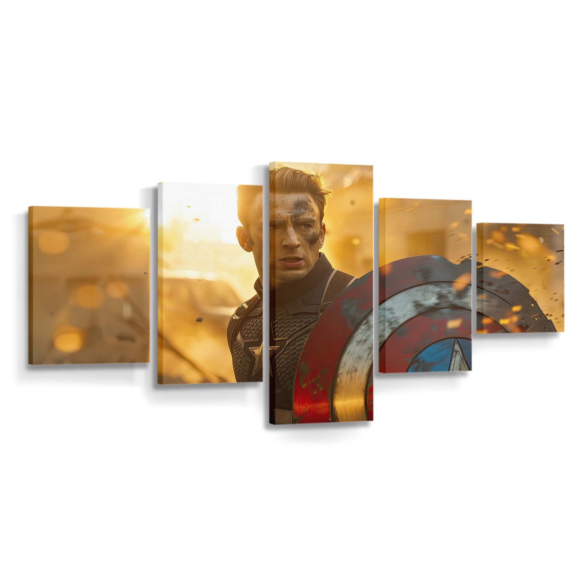 Captain Amerika Donnernder Moment Leinwandbild - Marvel Wanddeko