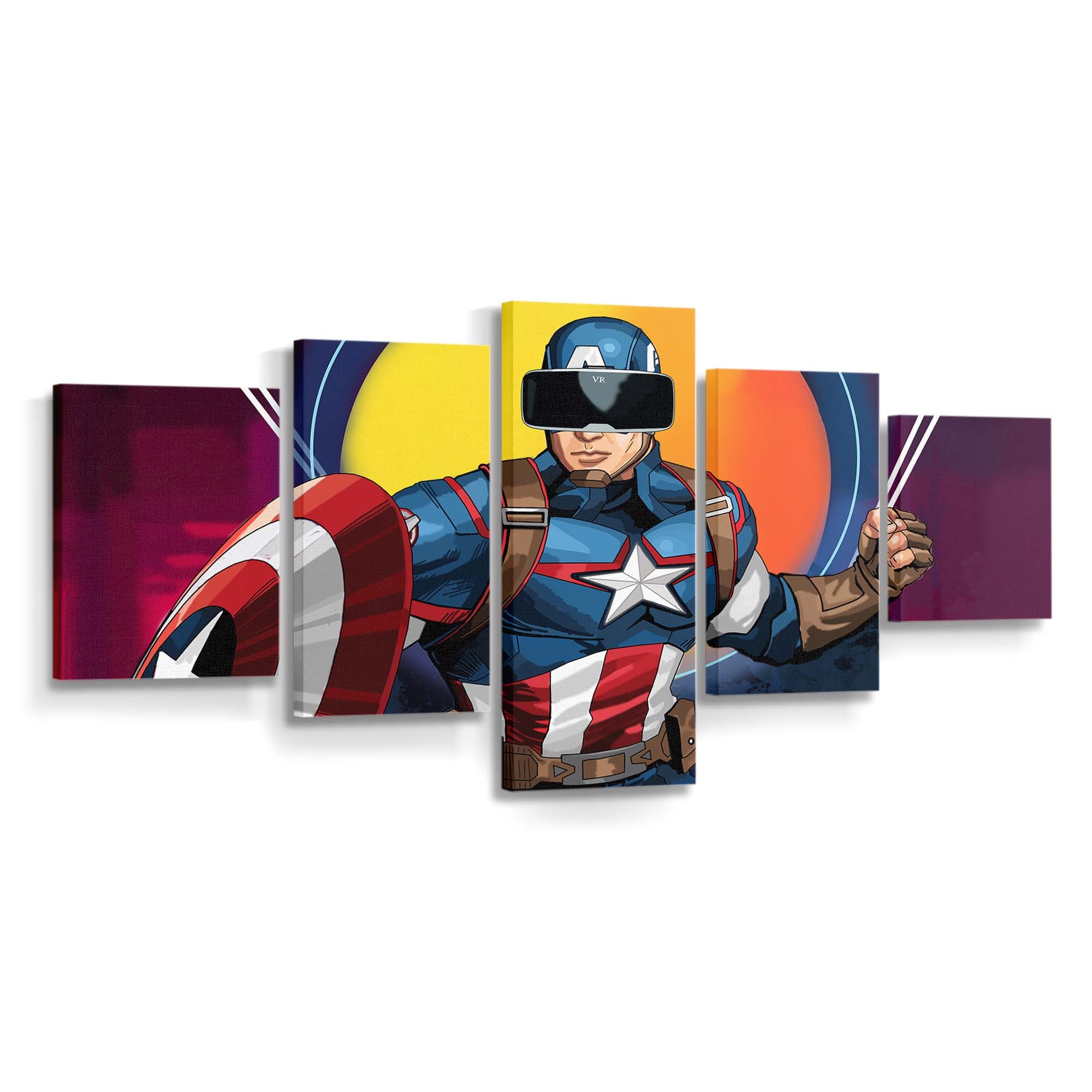 Captain Amerika mit Vr-Headset Leinwandbild - Marvel Wanddeko
