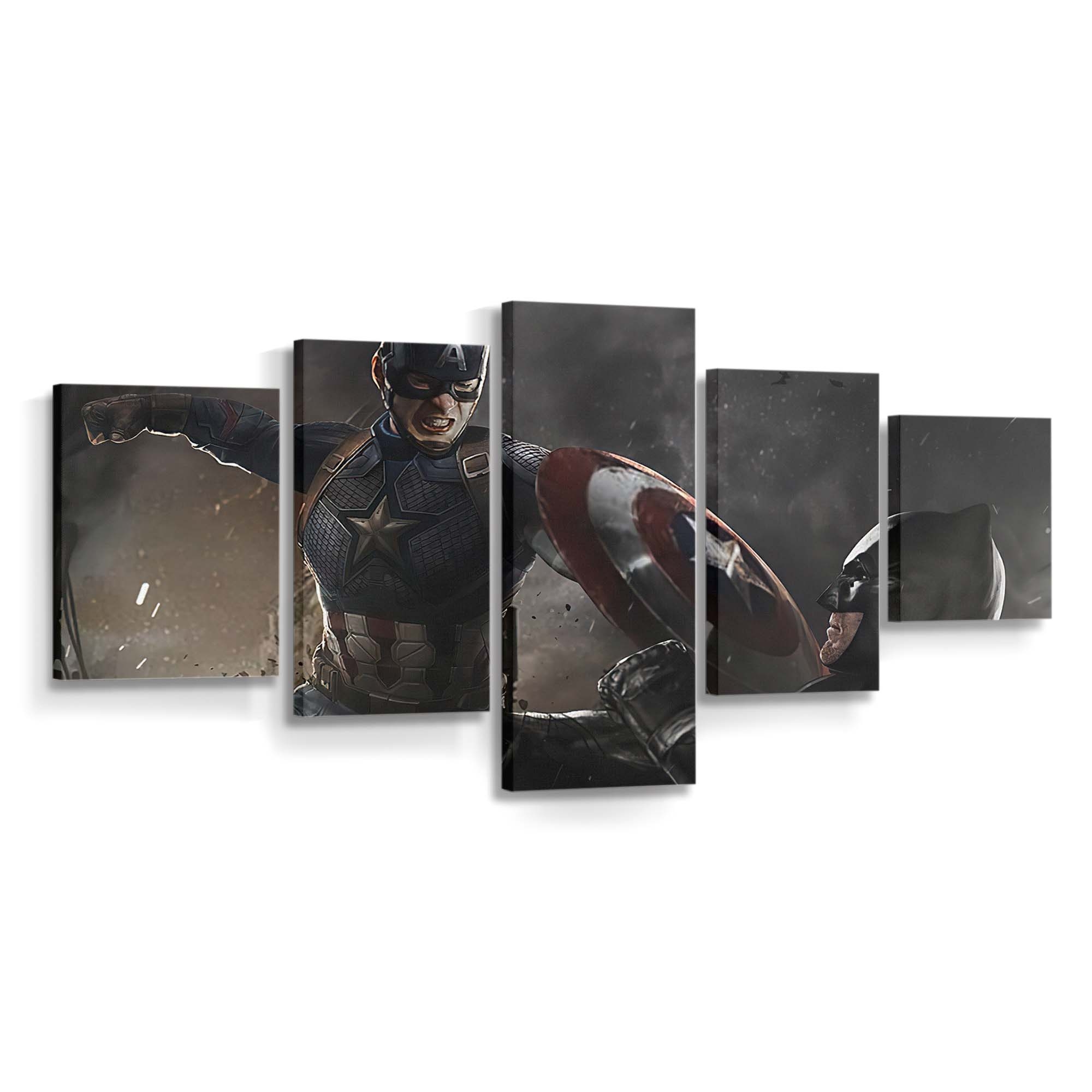 Captain Amerika Vs Batman Leinwandbild - Marvel Wanddeko