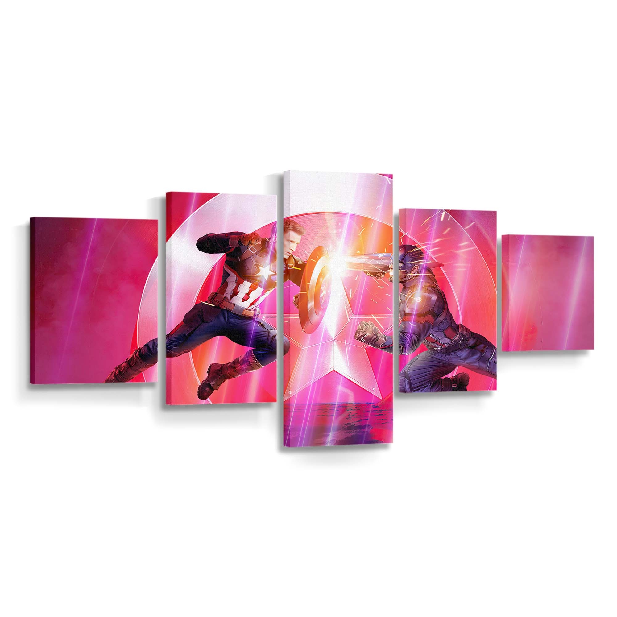 Captain Amerika Vs Captain Amerika Avengers Endspiel Leinwandbild - Marvel Wanddeko