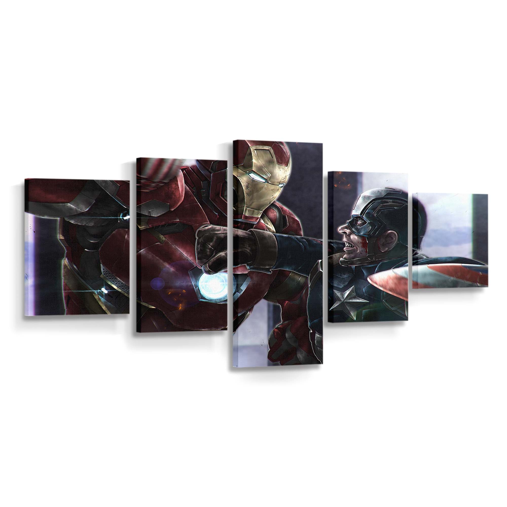 Hauptmann Amerika gegen Eisenmann 2020 Leinwandbild - Marvel Wanddeko