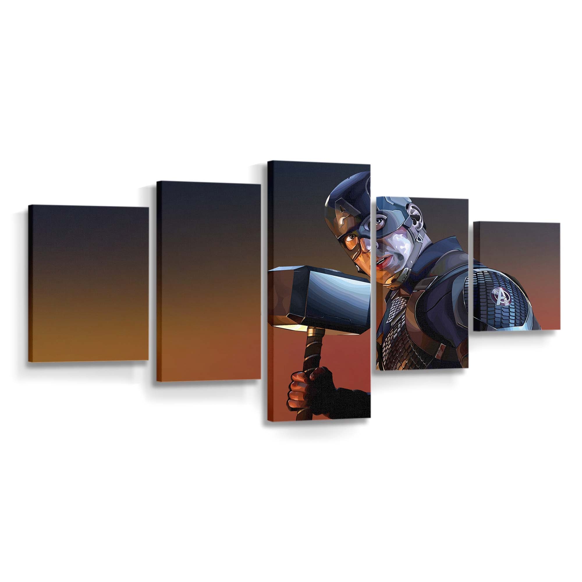 Captain Amerika mit Hammer Leinwandbild - Marvel Wanddeko