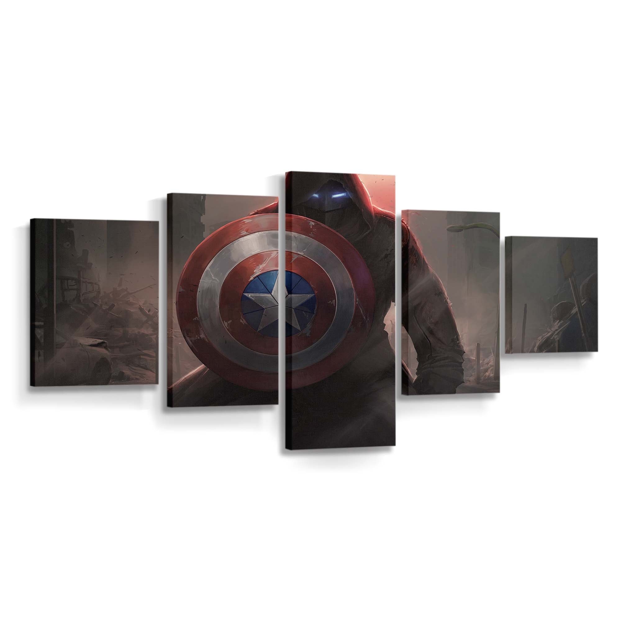 Captain America mit seinem Schild Eisen Maske Contest Of Champions Leinwandbild - Marvel Wanddeko