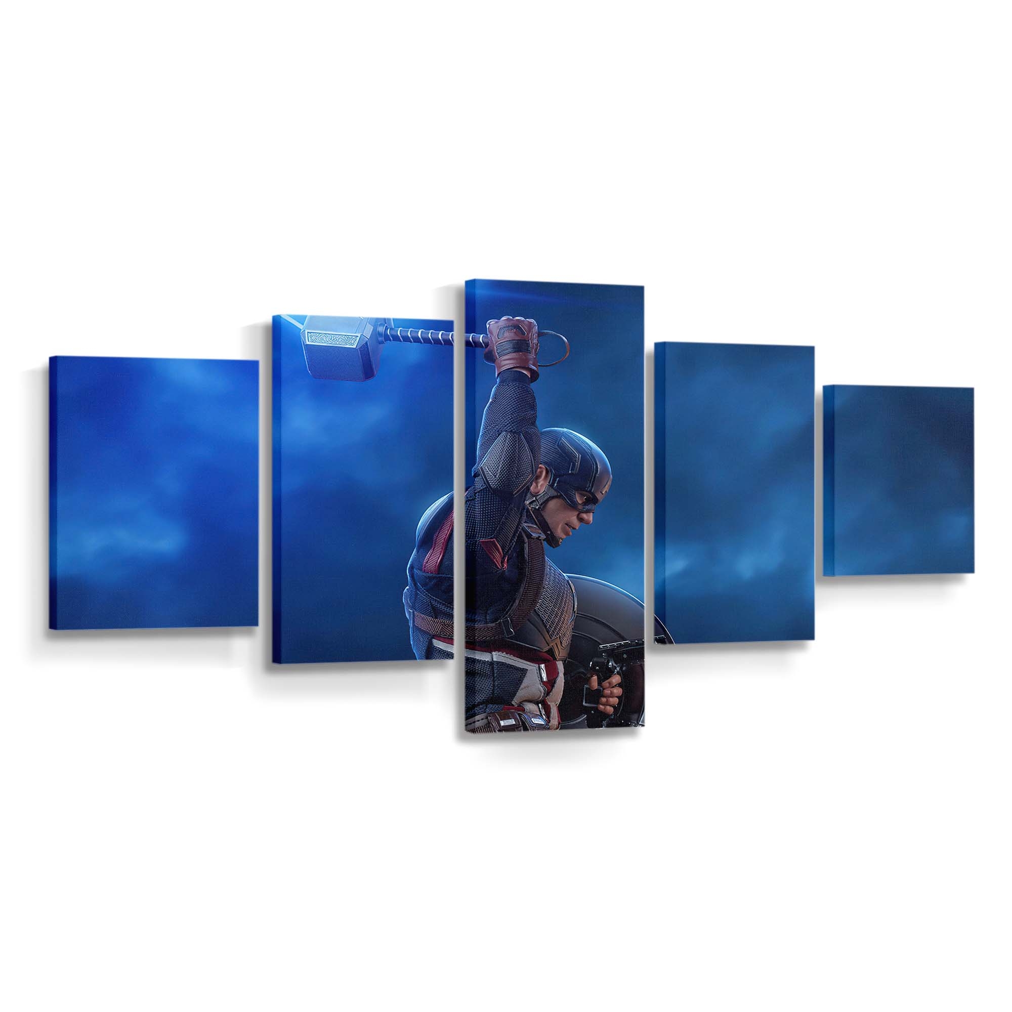 Captain Amerika mit Blitzhammer Leinwandbild - Marvel Wanddeko