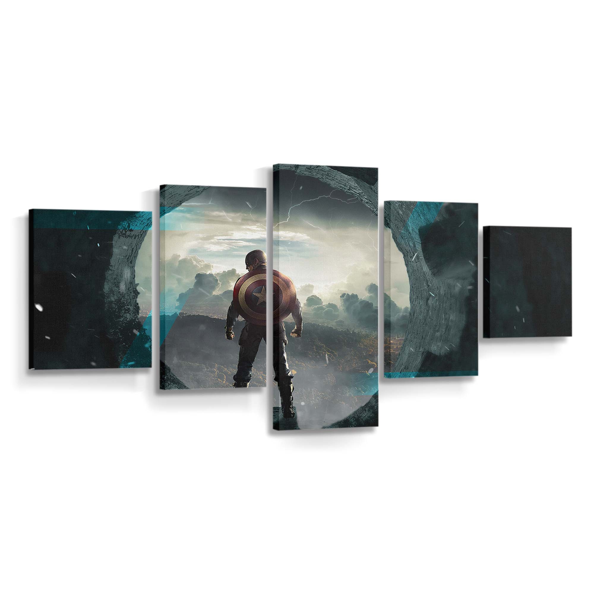 Captain Amerika4Kart Leinwandbild - Marvel Wanddeko
