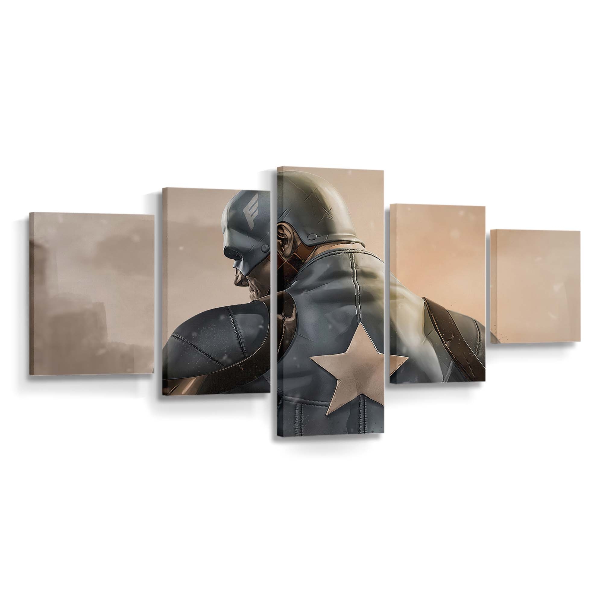 Captain Auf Dem Schlachtfeld Leinwandbild - Marvel Wanddeko